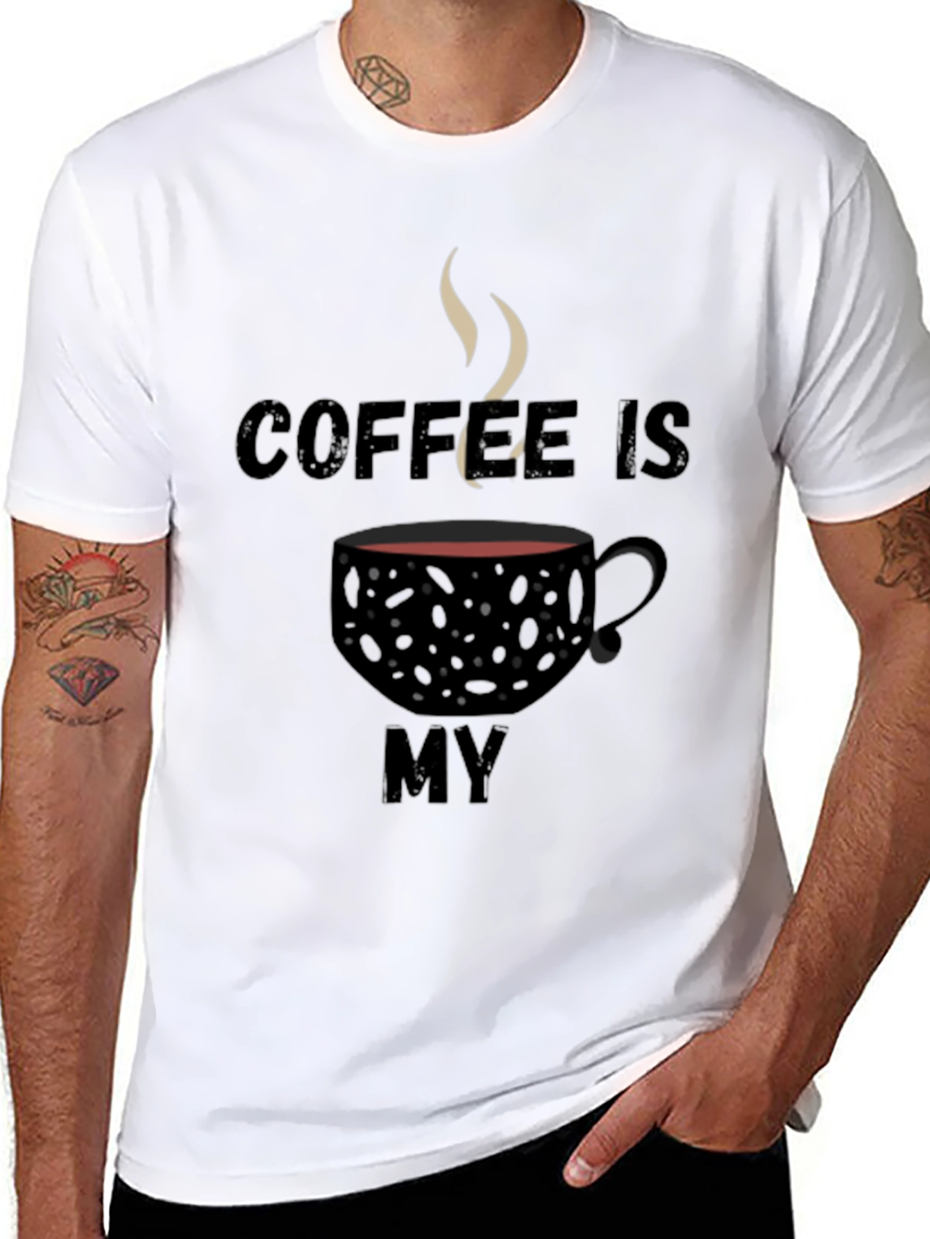 Coffee Is My T-Shirt - Black, Graphic Tee - 8