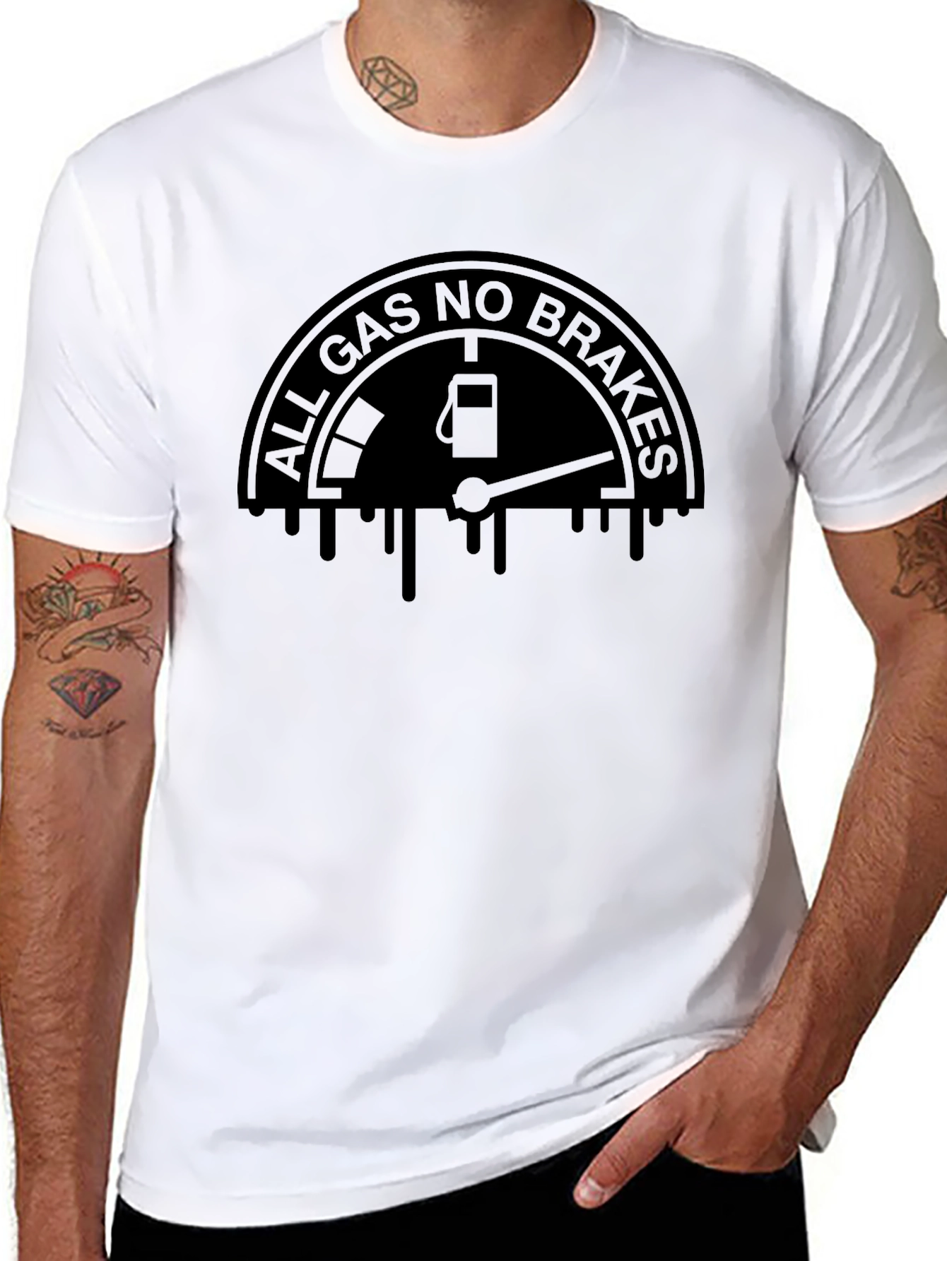 Black All Gas No Brakes Graphic Tee - Black view 8