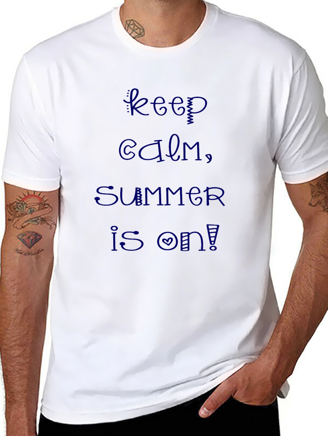 Black Keep Calm Summer T-Shirt view 8