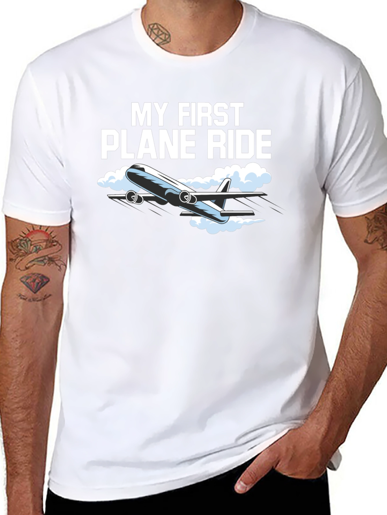 Black My First Plane Ride Graphic Tee - Aviation T-Shirt view 8