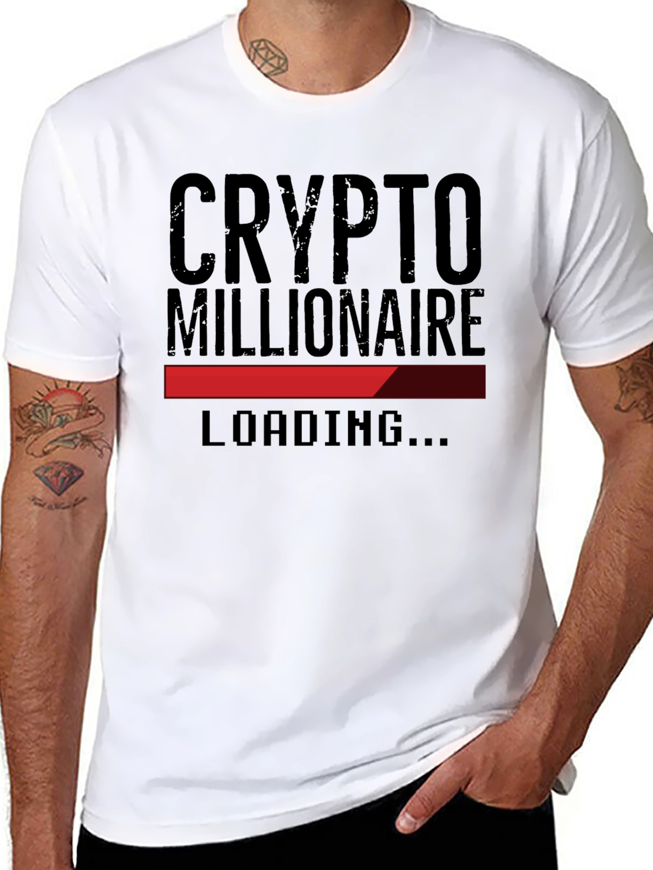 Black Crypto Millionaire Loading T-Shirt - Black view 8