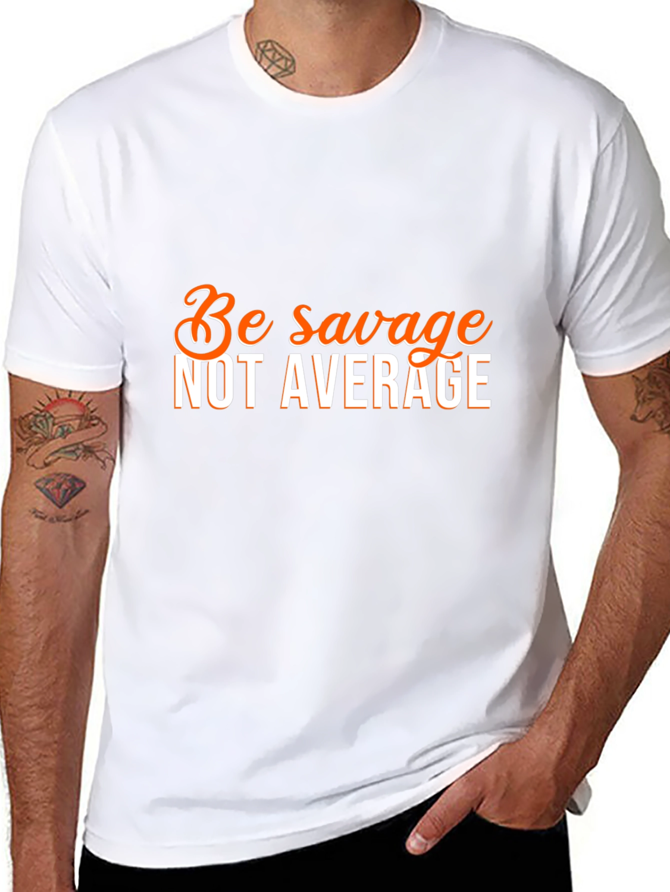 Black Be Savage Not Average Graphic Tee view 8