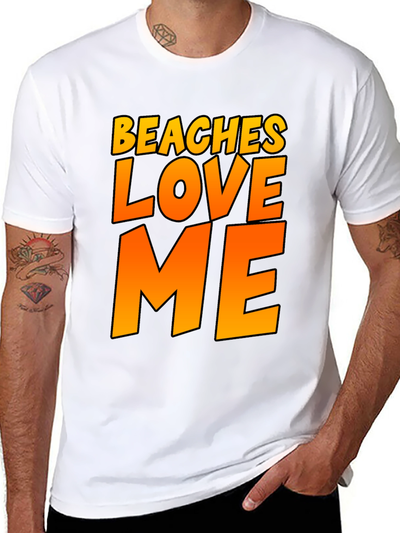 Black Beaches Love Me Graphic Tee - Black Summer Fun Shirt view 8