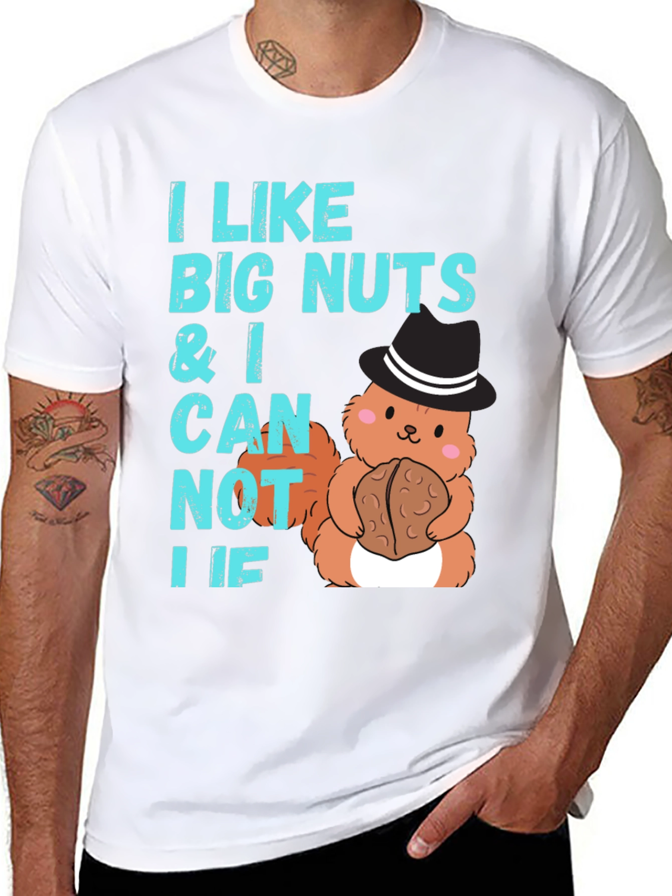 Black I Like Big Nuts Funny Squirrel T-Shirt view 8