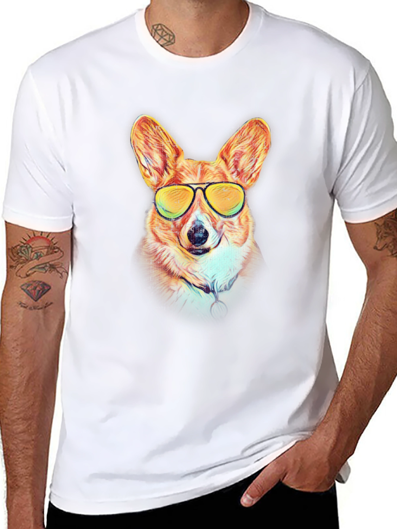 Black Cool Corgi Graphic Tee - Black view 8