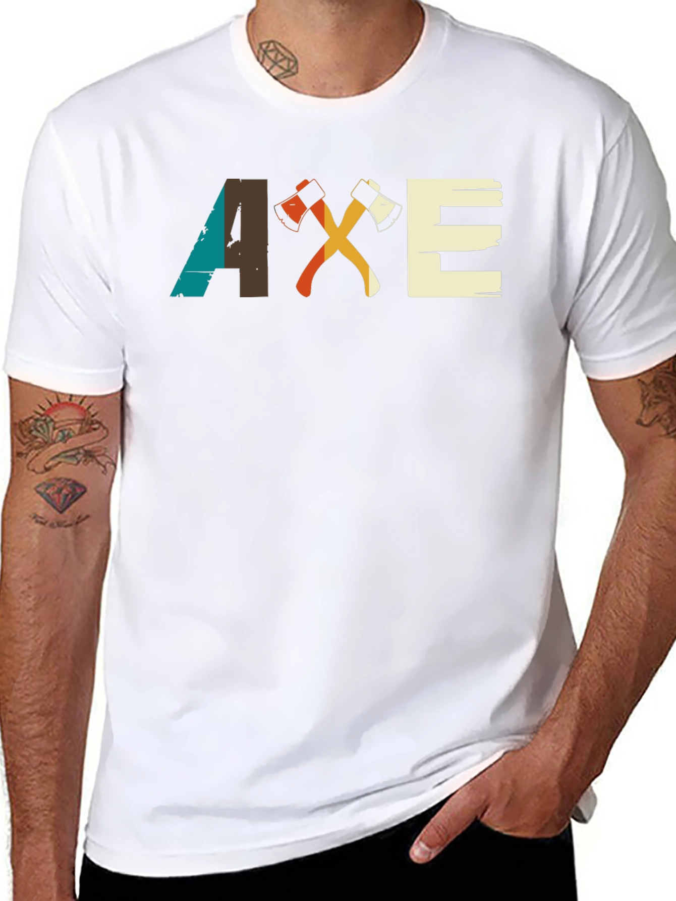 Black Axe Graphic Tee - Retro Lumberjack Style view 8