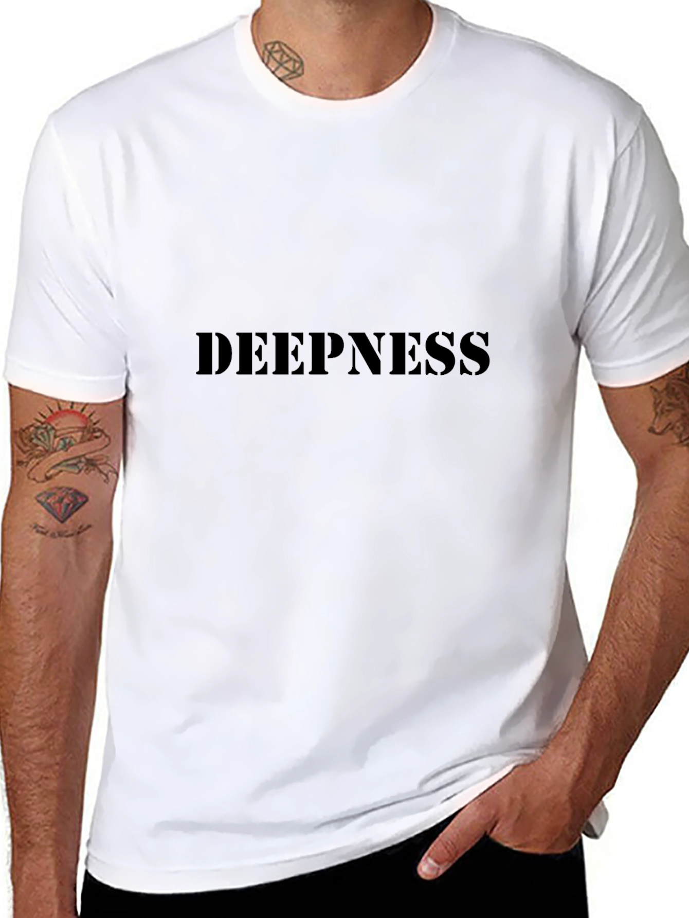 Black Deepness Black Crew Neck T-Shirt view 8