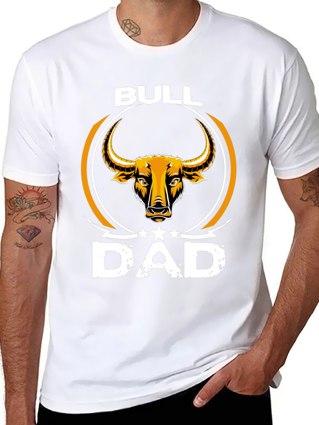 Black Bull Dad Graphic Tee - Stylish Father's Day Apparel view 8