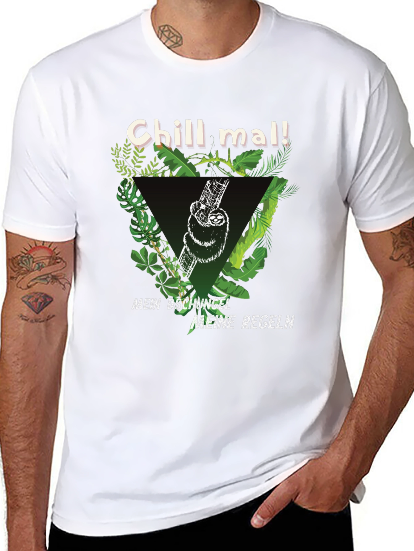 Black Chill Mal Sloth T-Shirt - Men's Black Graphic Tee view 8