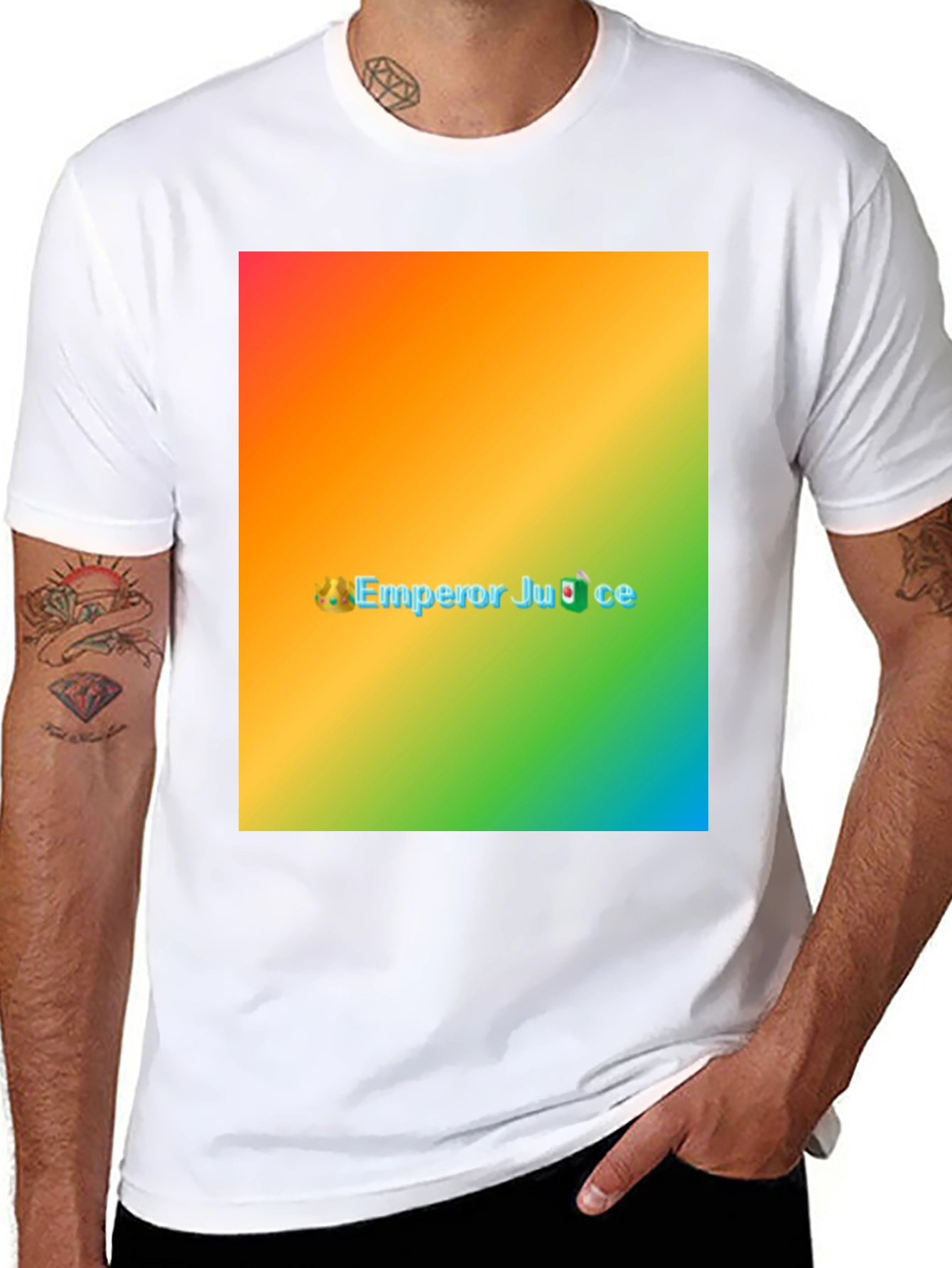 Black Emperor Juice Rainbow T-Shirt - Novelty Graphic Tee view 8