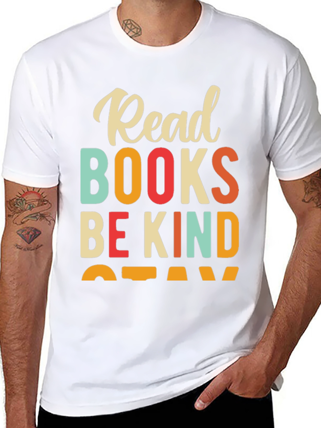 Black Read Books Be Kind Stay T-Shirt view 8