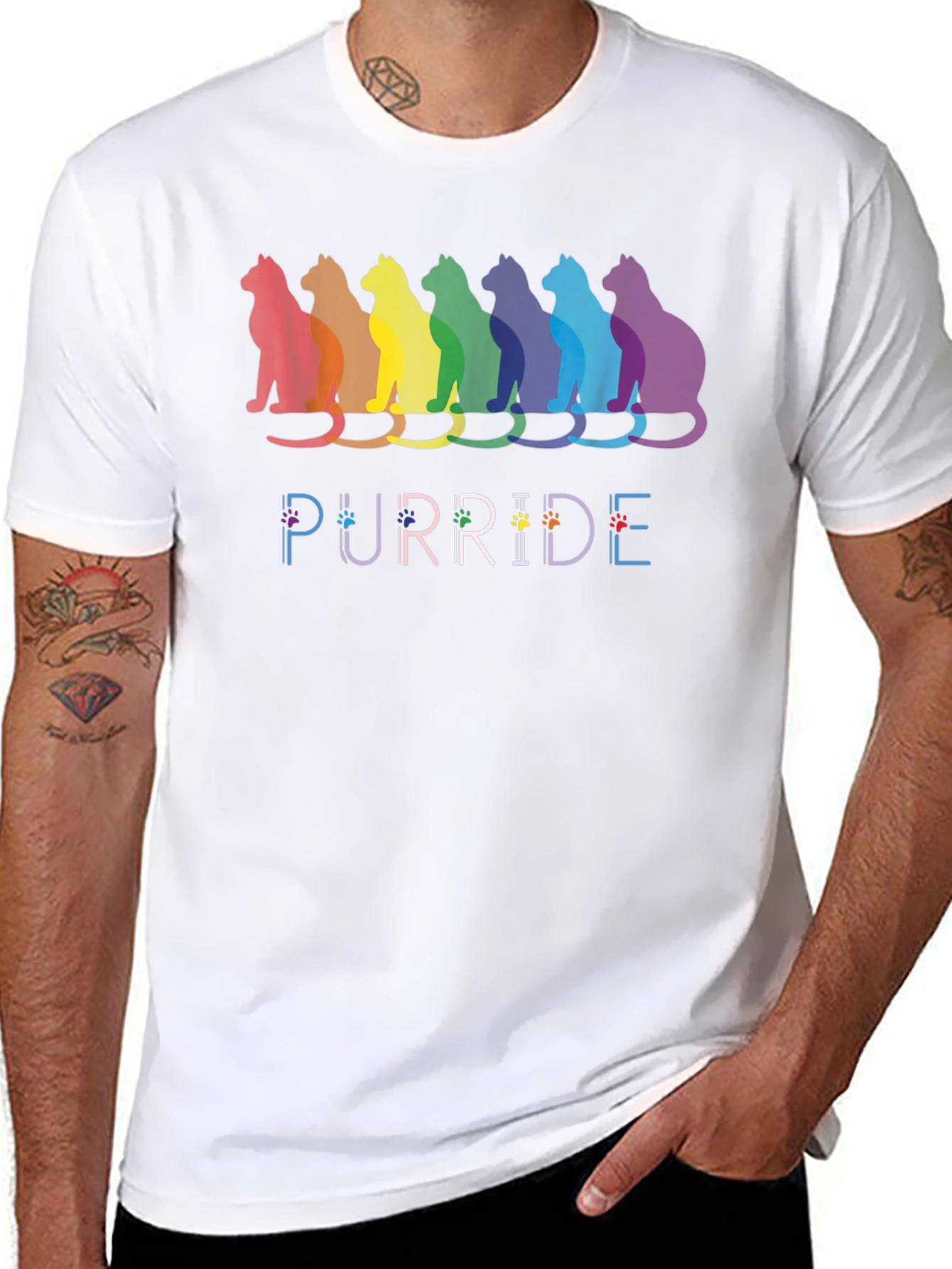Black Purride Cat Pride T-Shirt view 8