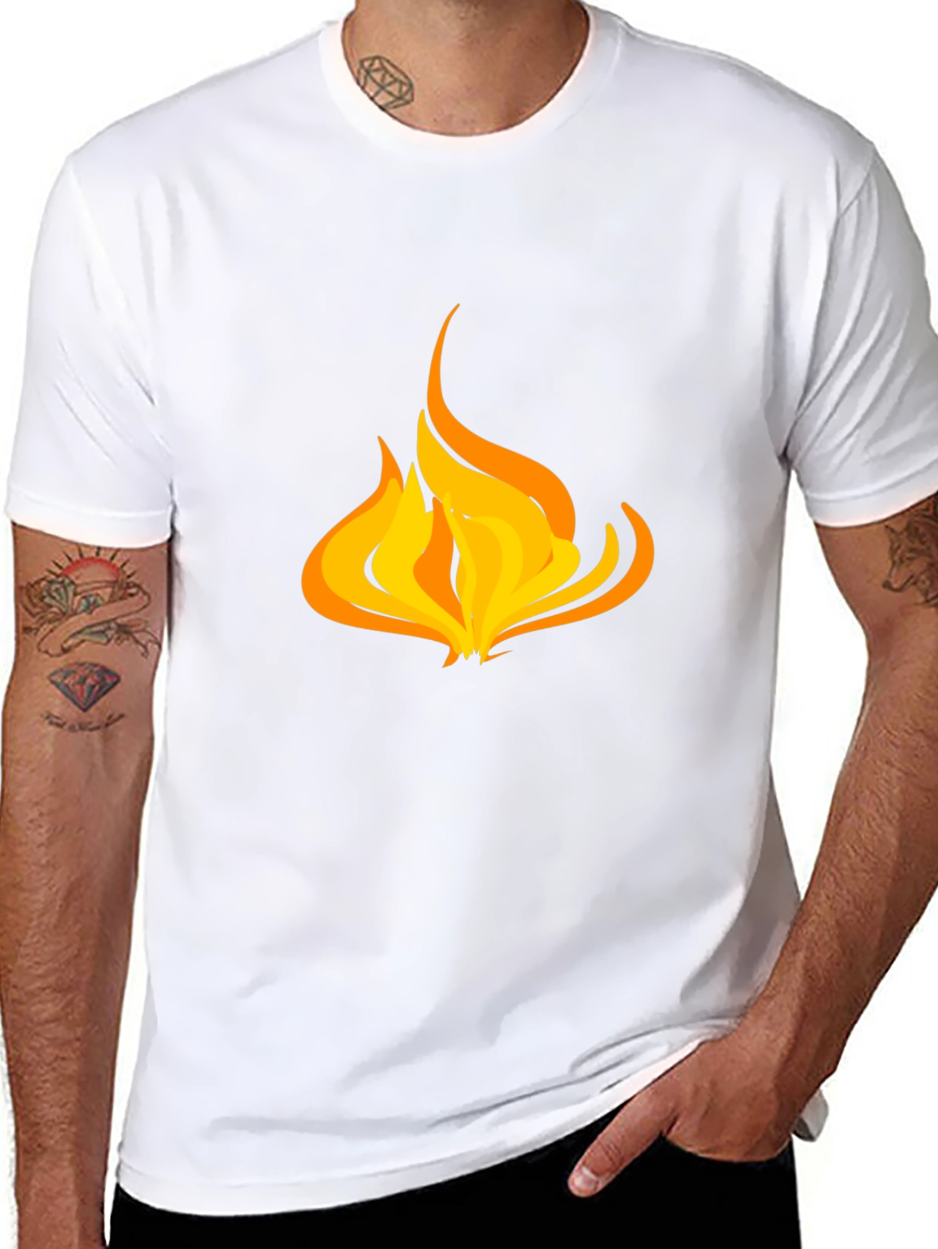 Black Flame Graphic Black T-Shirt - Casual Style view 8