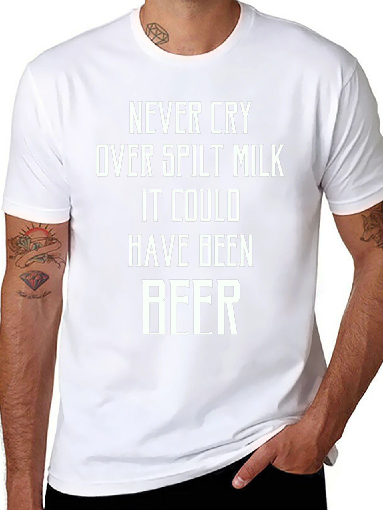 Black Spilt Milk Beer Graphic Tee - Funny Slogan T-Shirt view 8