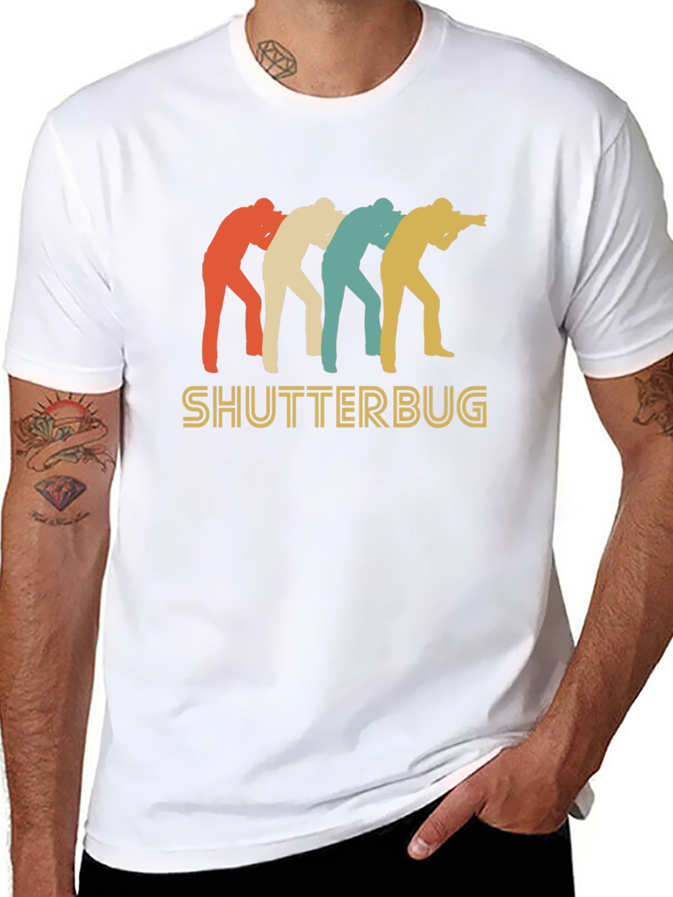 Black Shutterbug Retro Style T-Shirt view 8