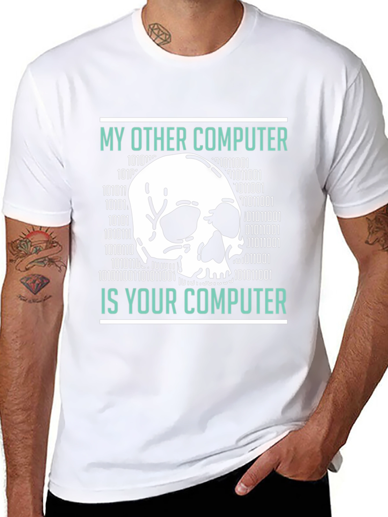 Black My Other Computer T-Shirt - Hacking Design view 8