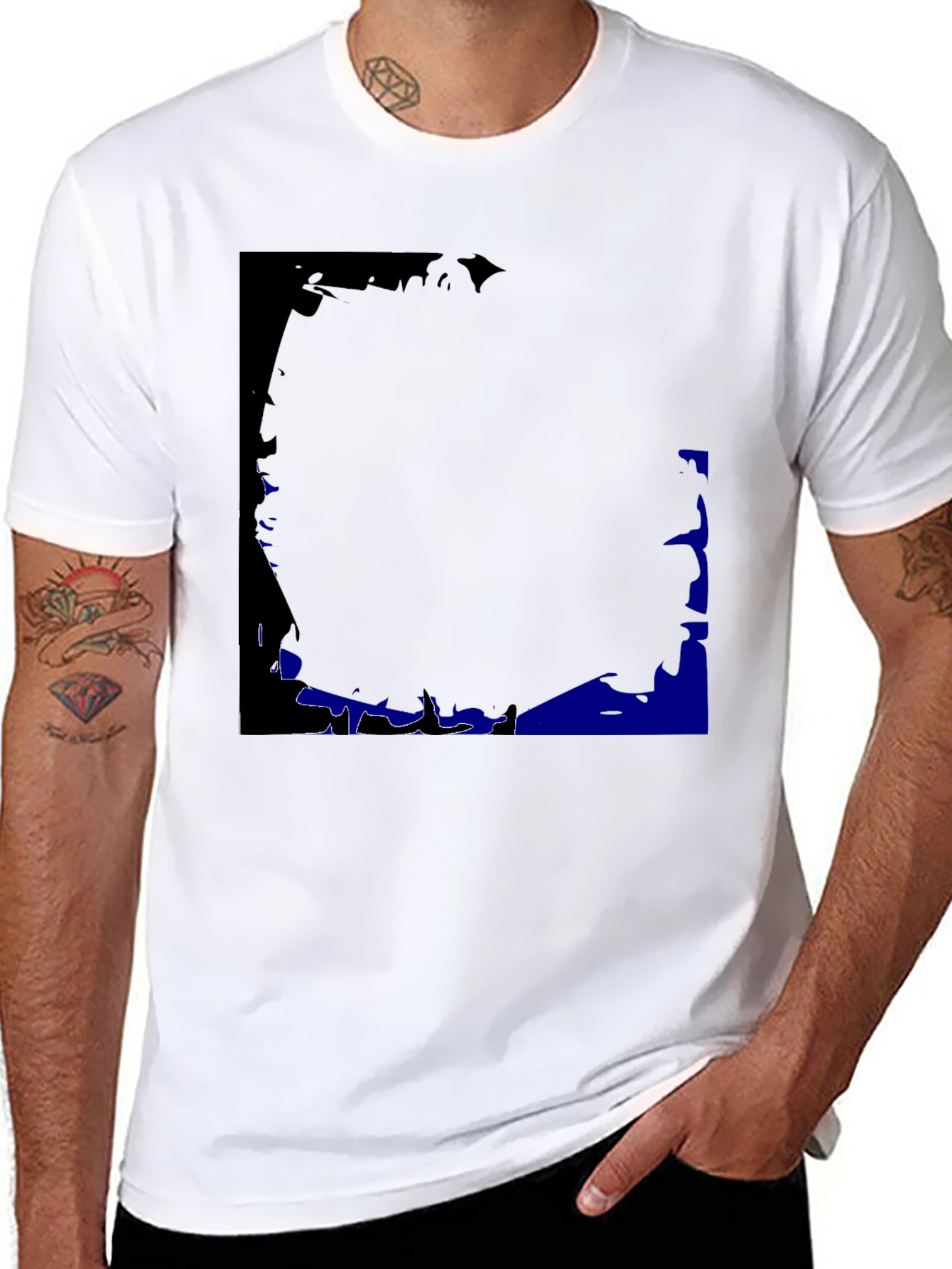 Black Black Graphic Print Crew Neck T-Shirt view 8