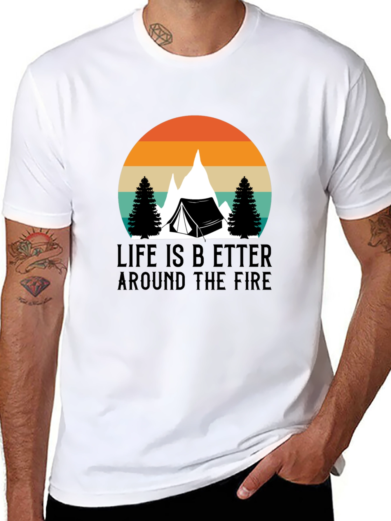 Black Life is Better Around the Fire Black Camping T-Shirt view 8