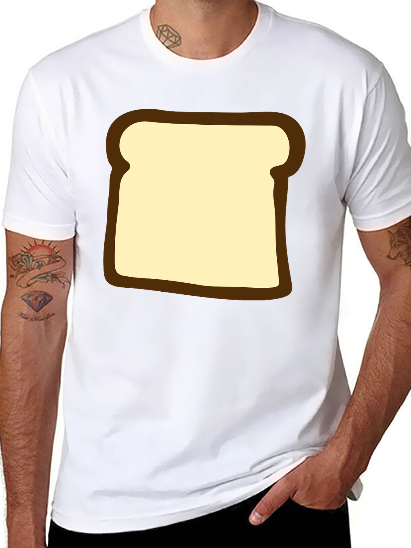 Black Funny Toast Graphic T-Shirt - Black, Comfortable Fit view 8