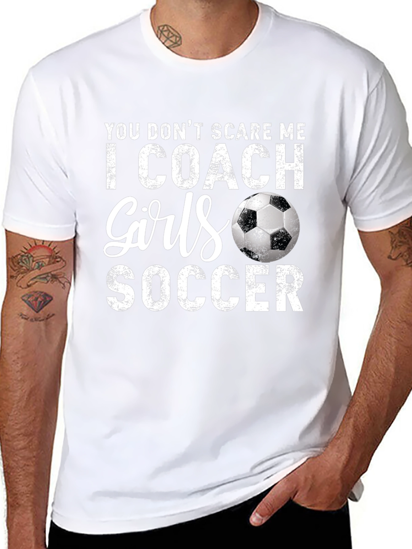 Black Funny Soccer Coach T-Shirt - You Don't Scare Me view 8