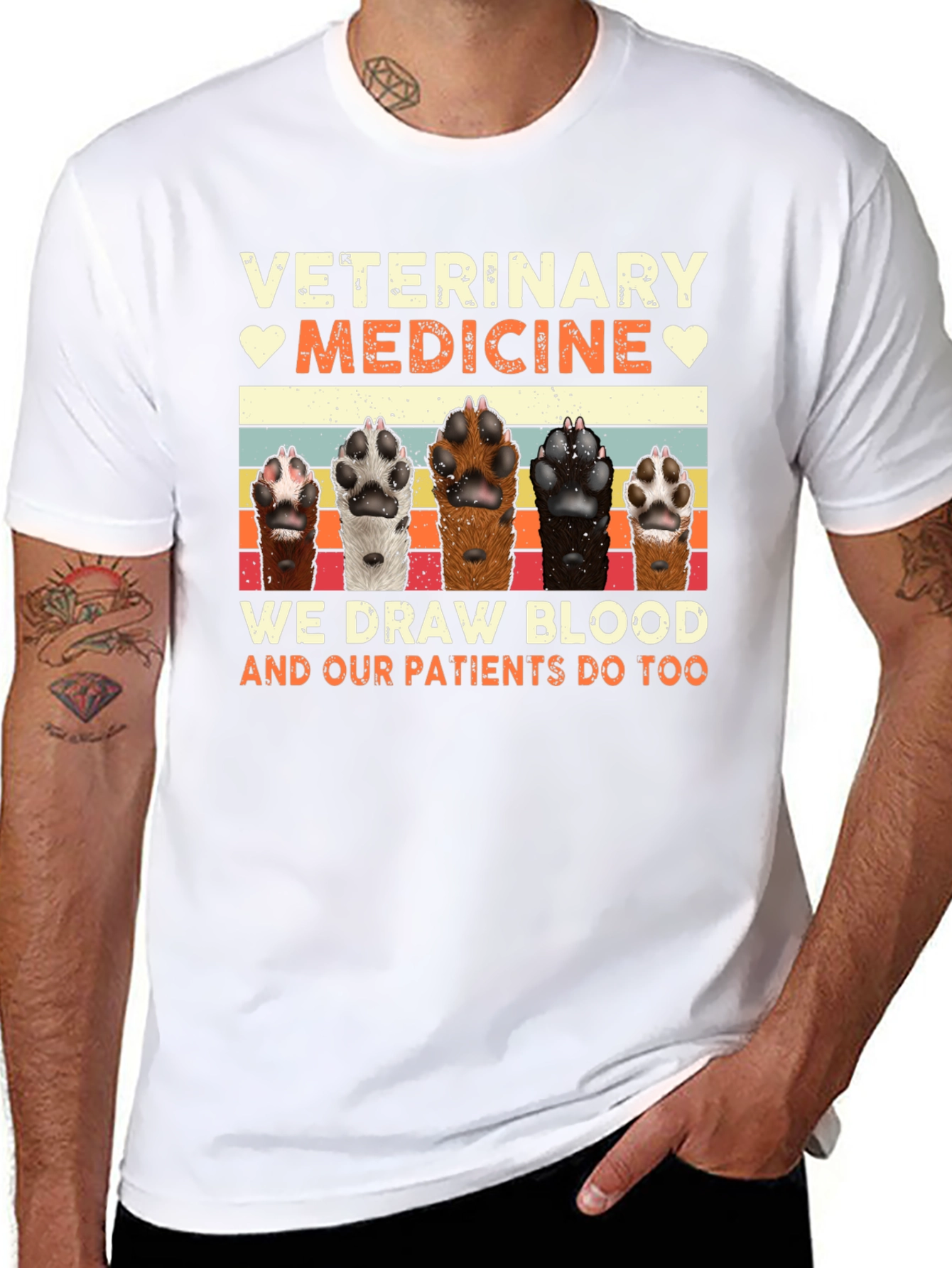 Black Veterinary Medicine Pet Paw T-Shirt view 8