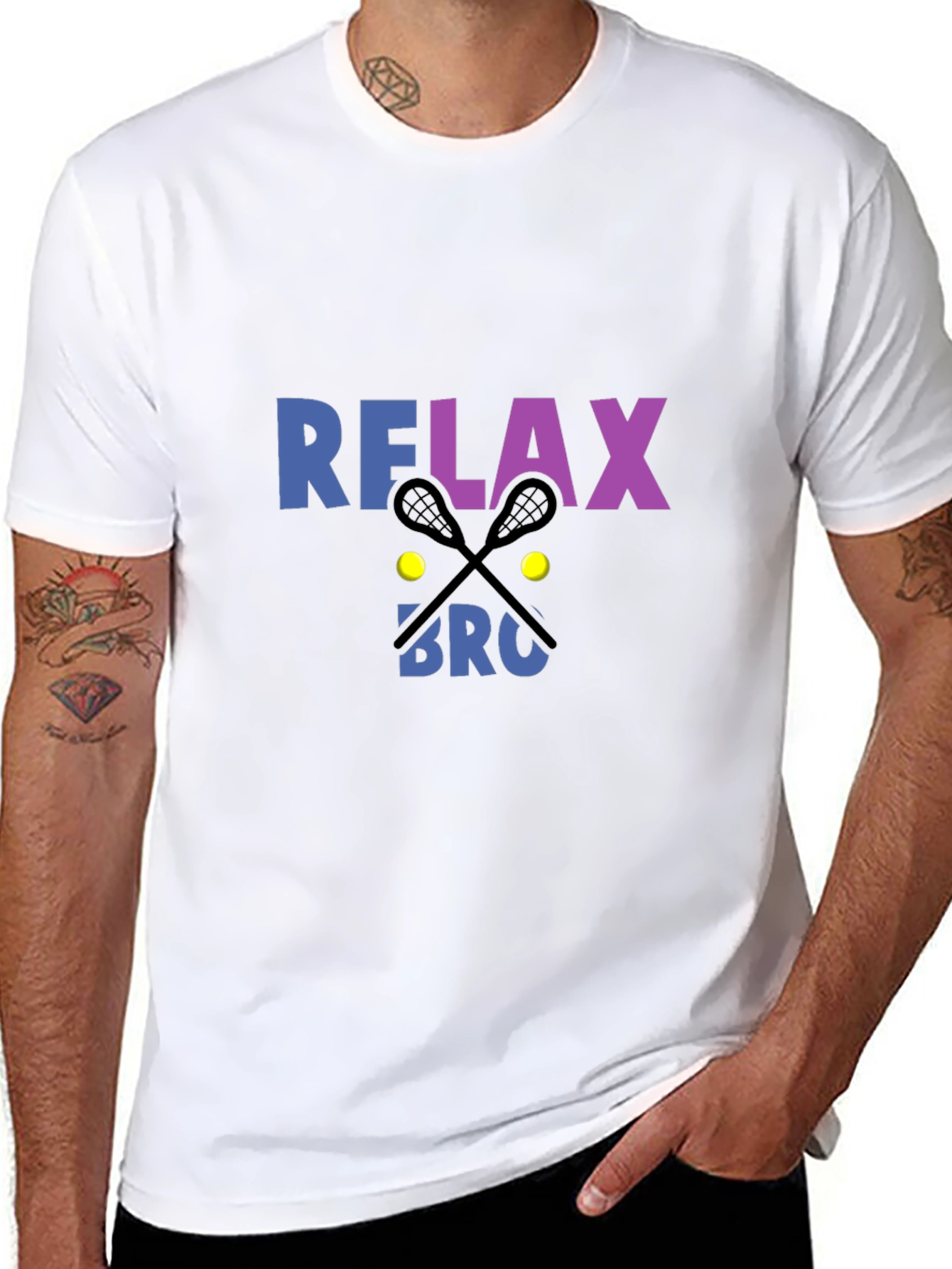 Black Relax Bro Lacrosse Graphic Tee view 8