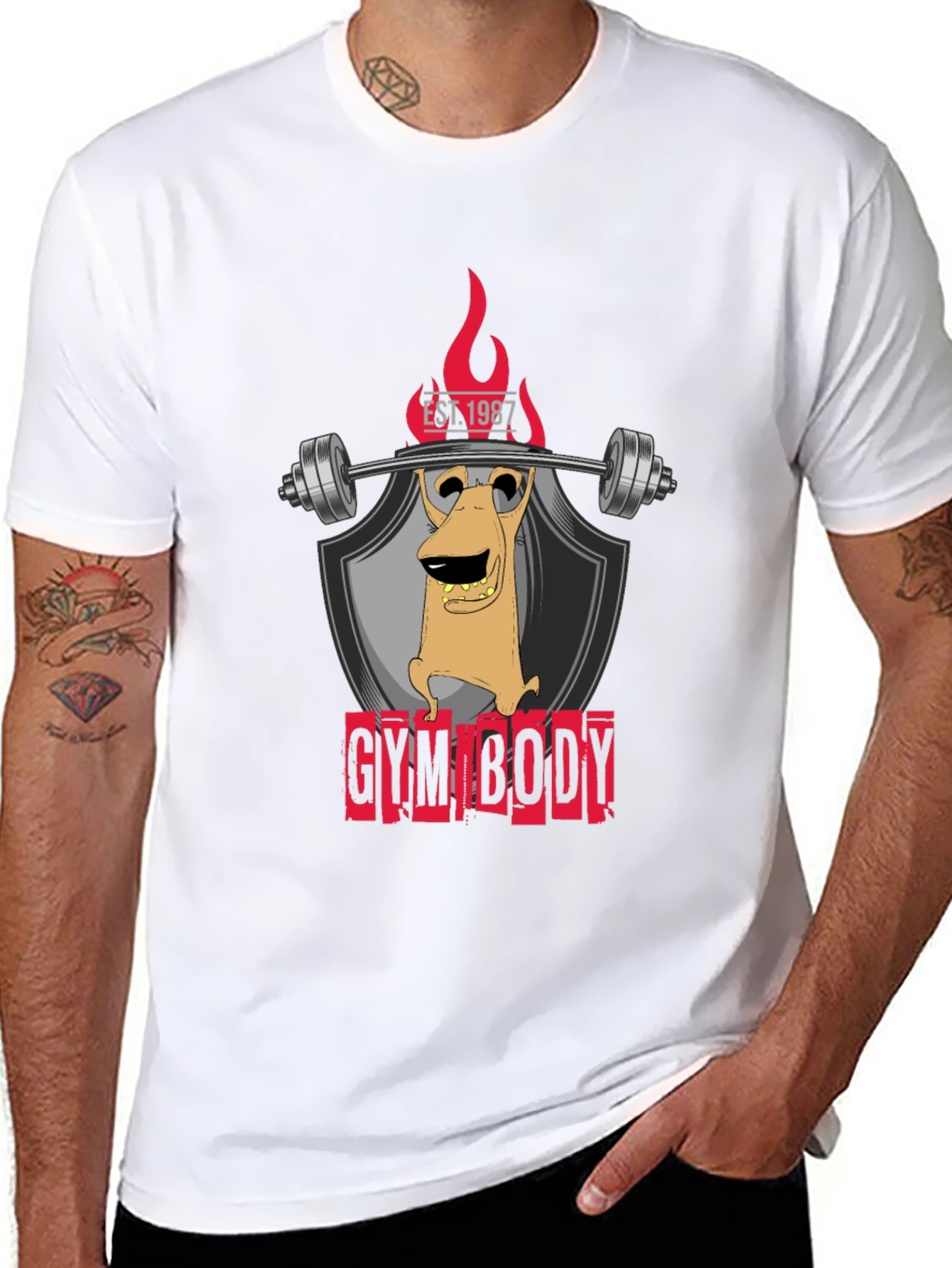 Black Gym Body Graphic Tee view 8