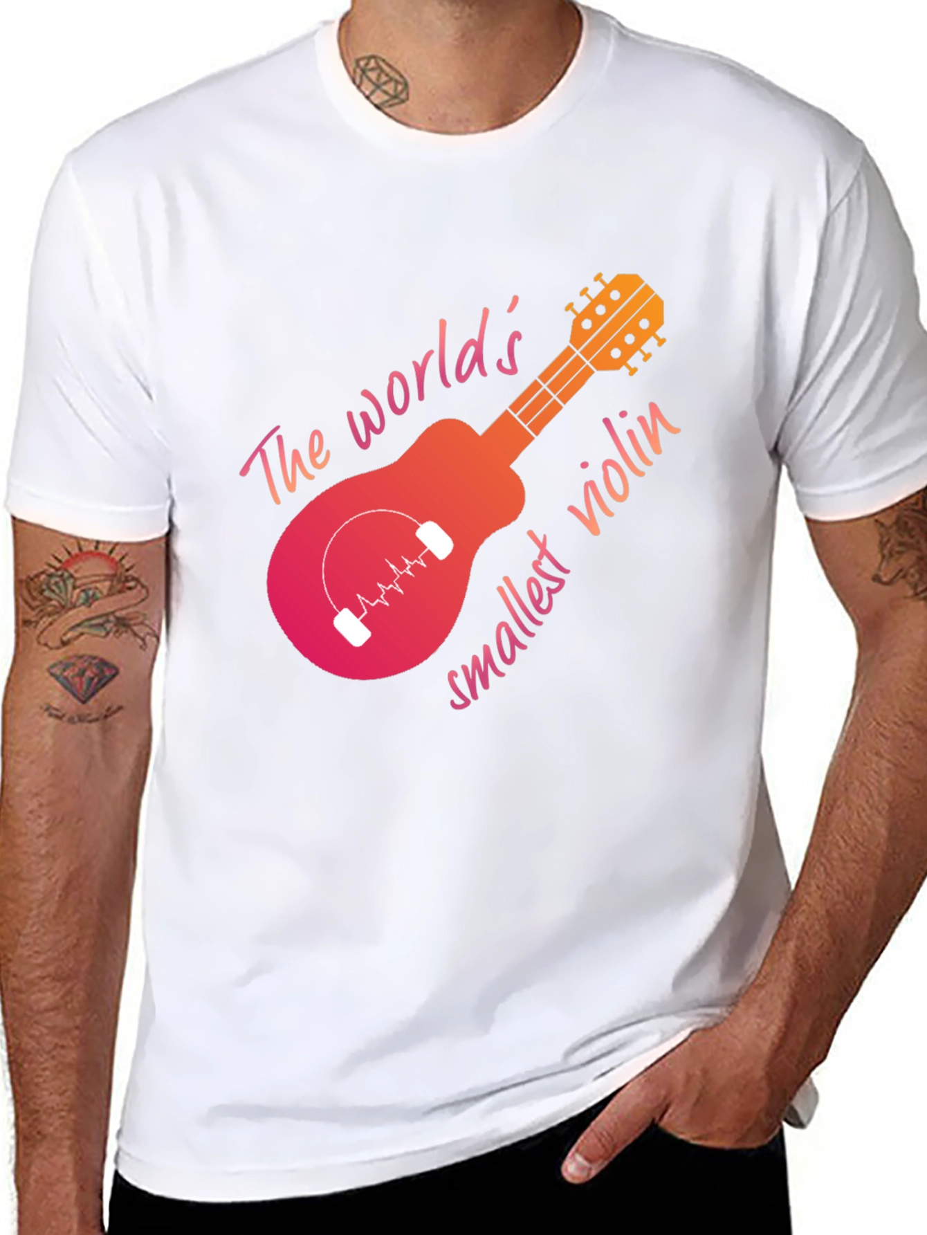 Black World's Smallest Violin Graphic Tee - Black view 8
