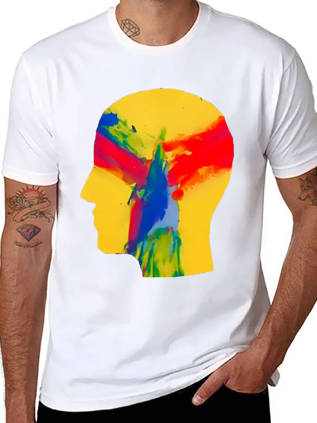 Black Abstract Mind T-Shirt - Artistic Expression view 8
