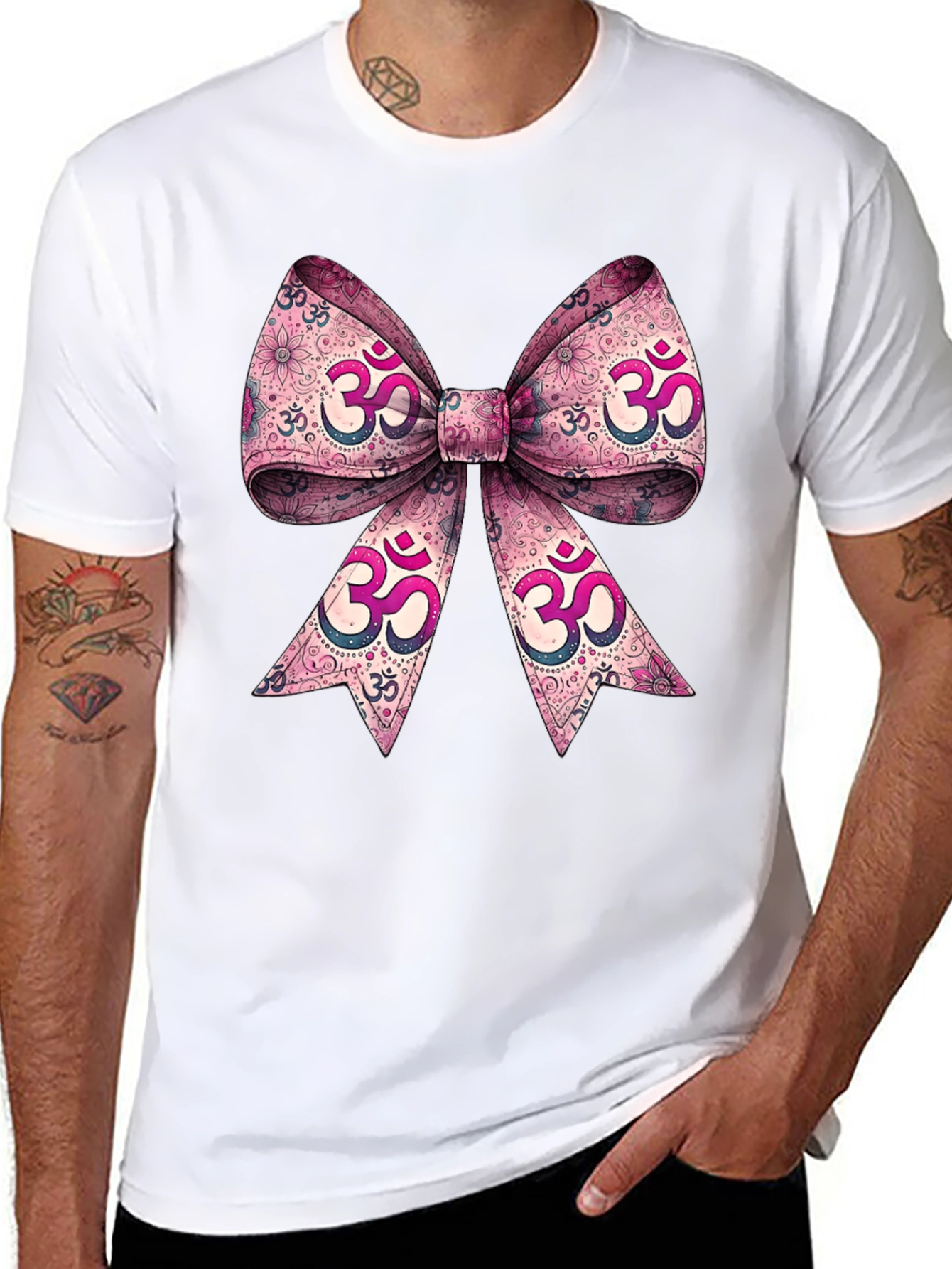 Black Om Symbol Bow T-Shirt view 8