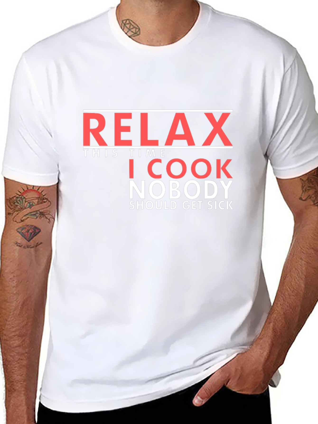 Black Relax, I Cook: Novelty Graphic T-Shirt view 8