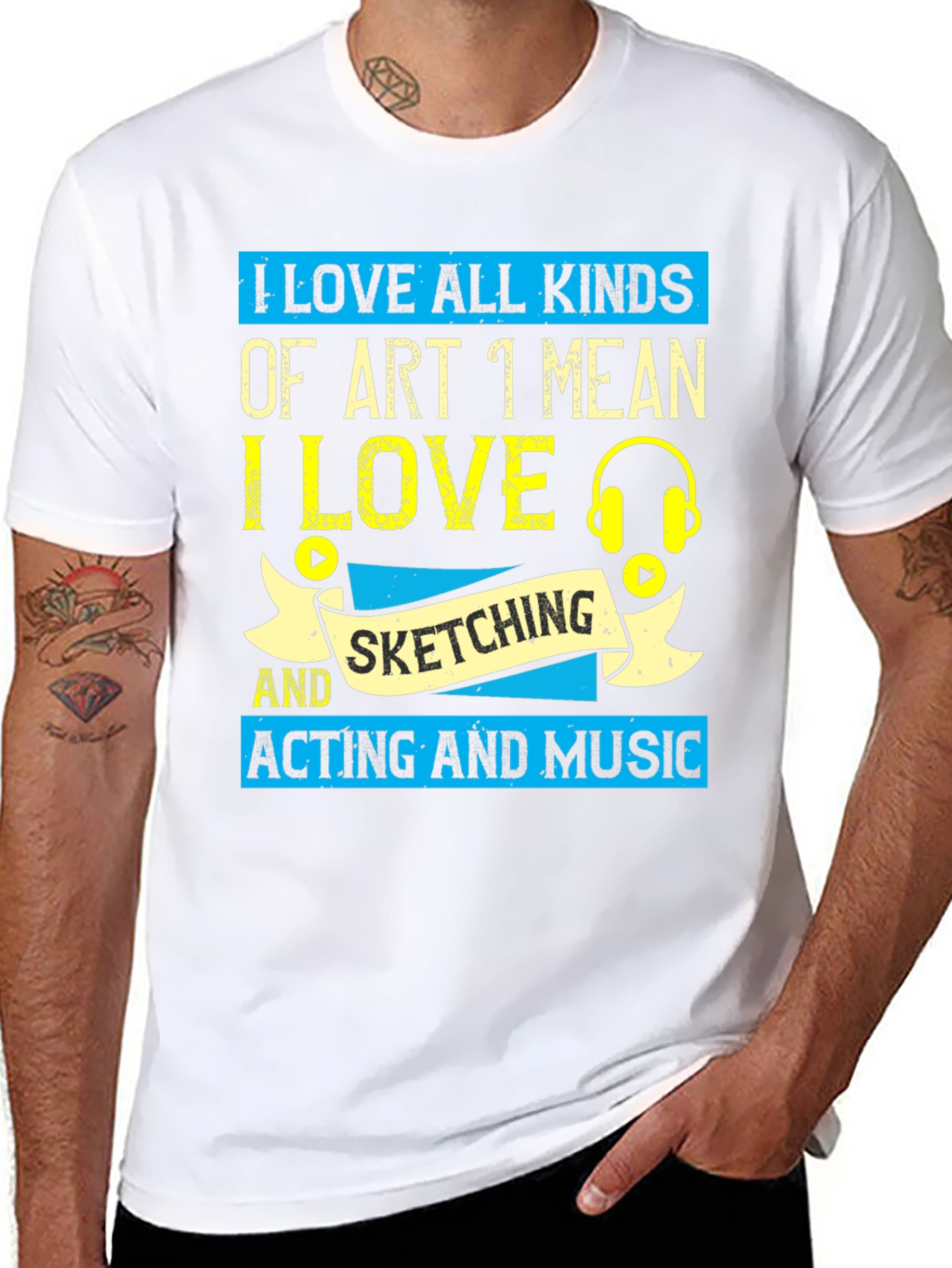 Black Art Lover T-Shirt: Sketching, Acting, & Music Design view 8