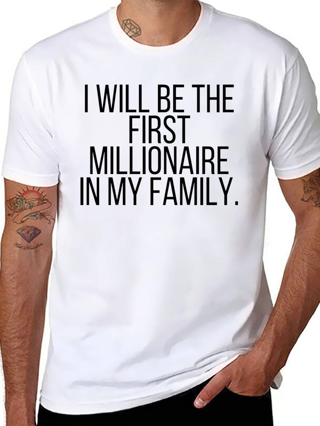 Black First Millionaire in My Family T-Shirt view 8