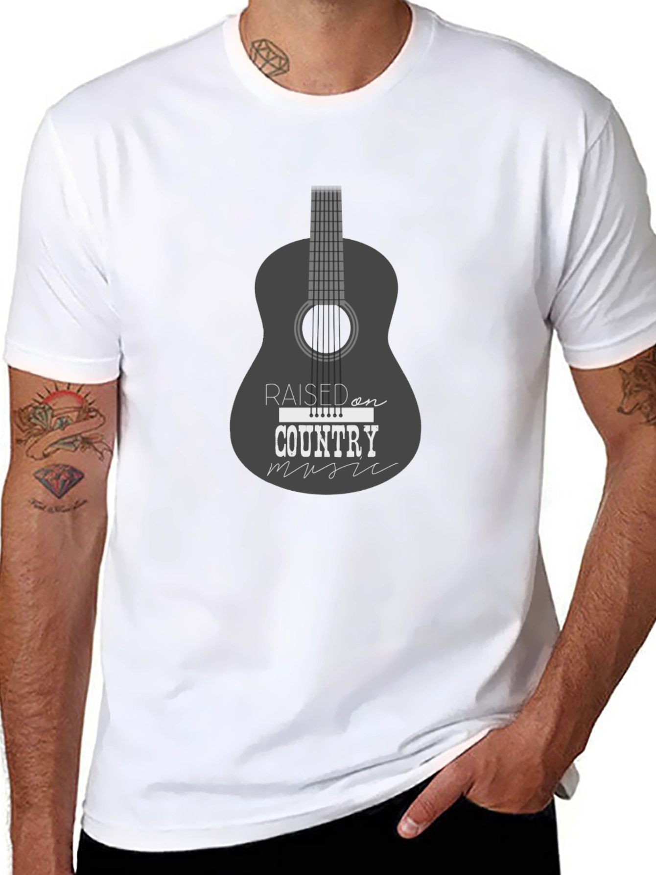 Black Country Music Guitar T-Shirt view 8