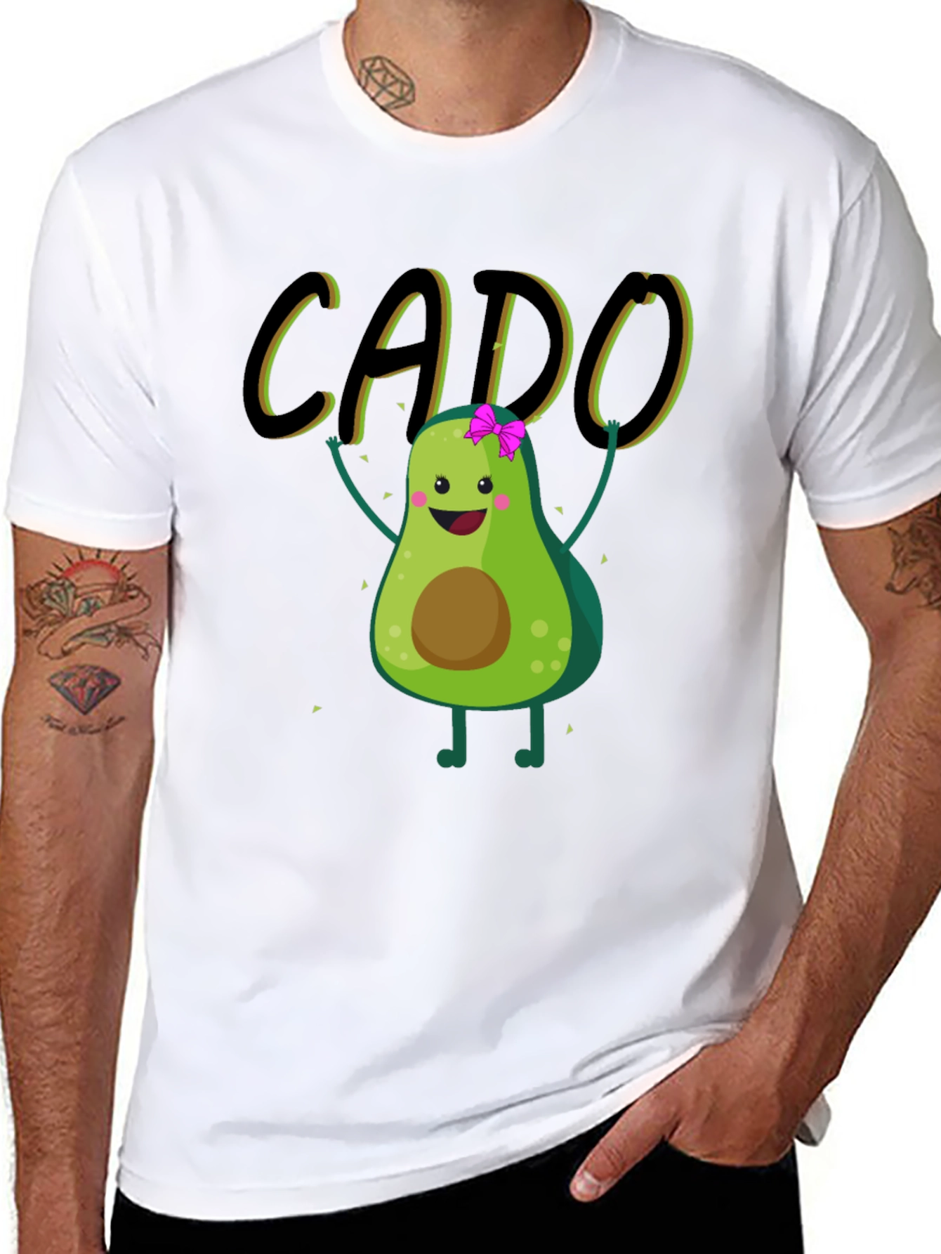 Black Funny Avocado Black T-Shirt - CADO view 8