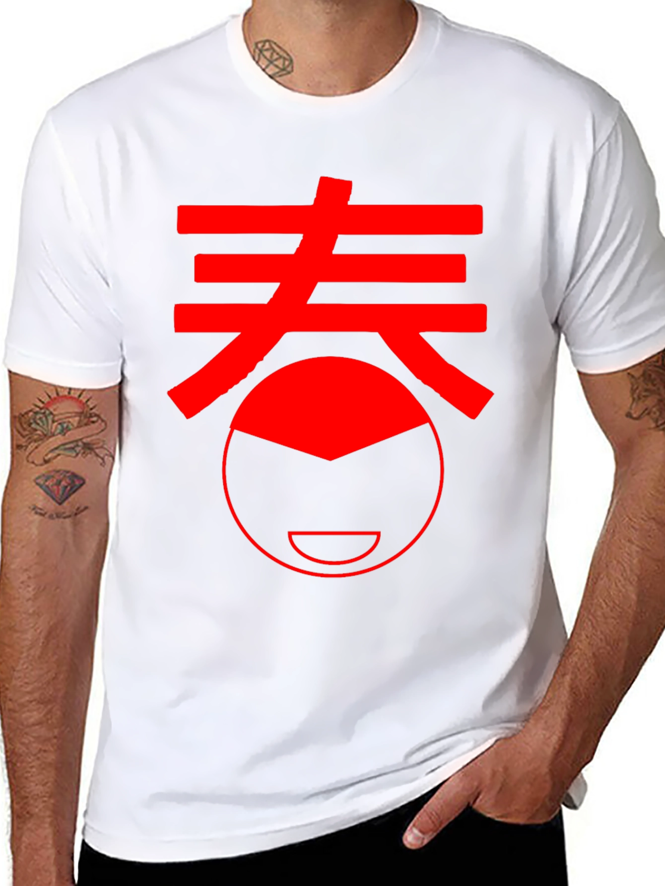 Black Red Spring Kanji Black T-Shirt view 8