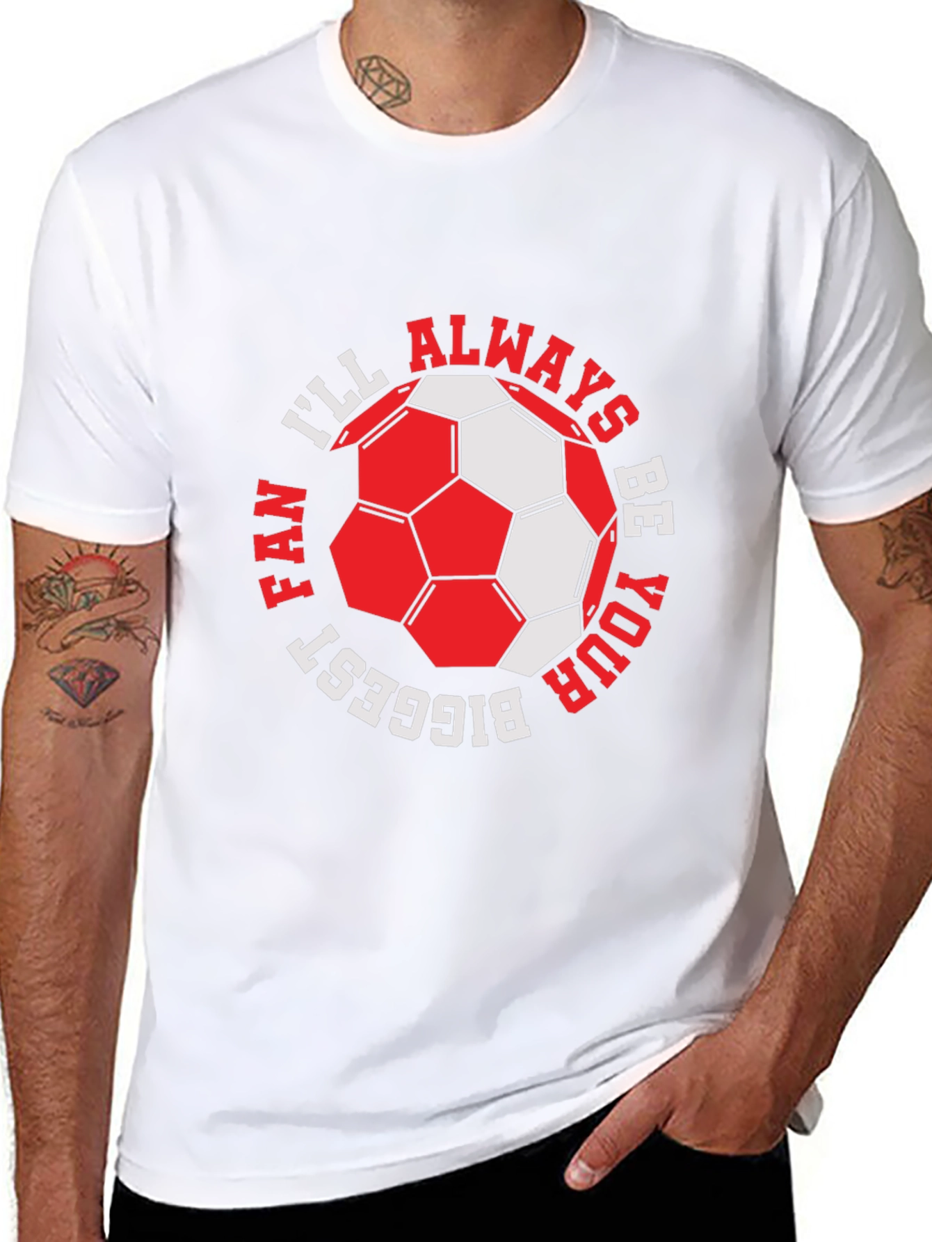 Black Soccer Fan T-Shirt - I'll Always Be Your Biggest Fan view 8