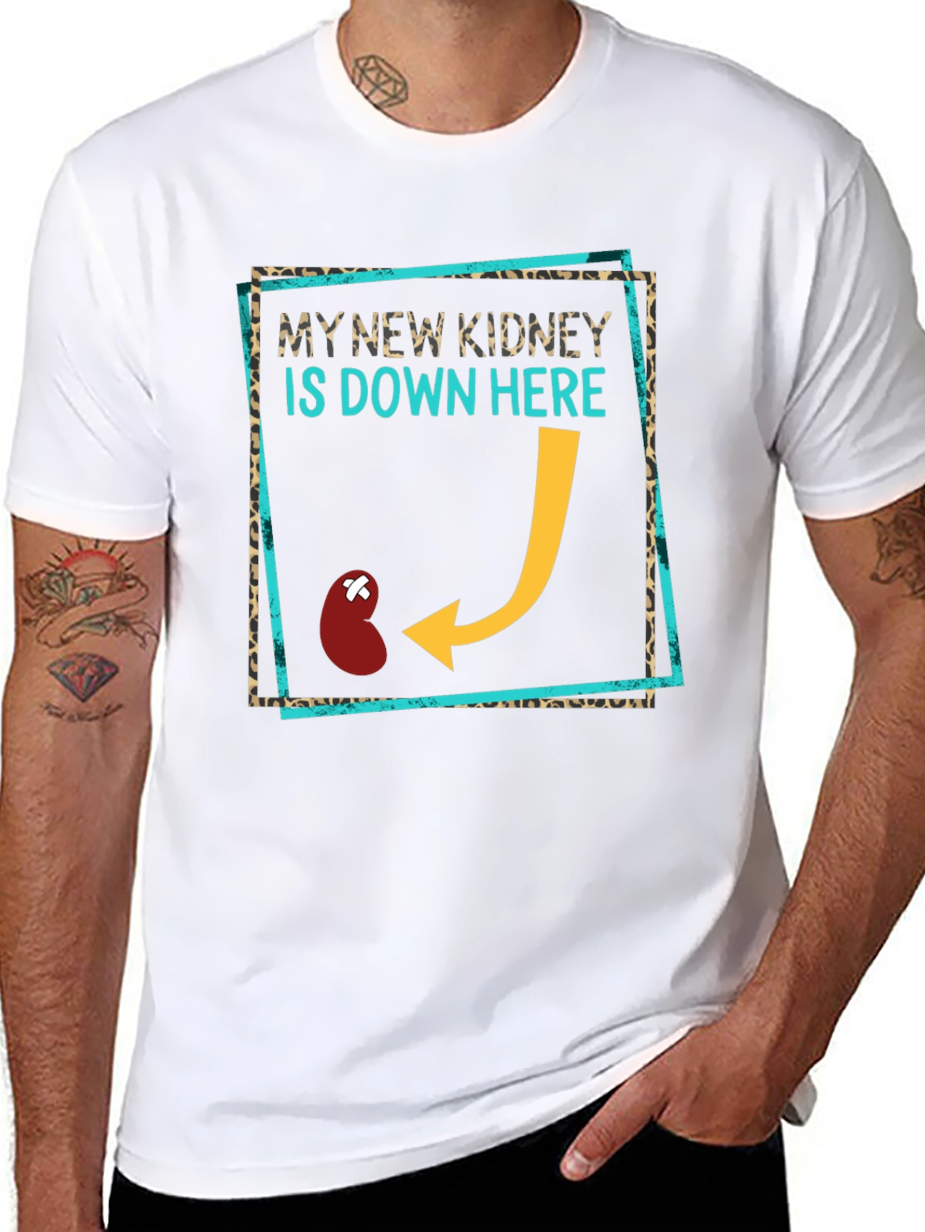 Black New Kidney Funny T-Shirt - Transplant Awareness Tee view 8