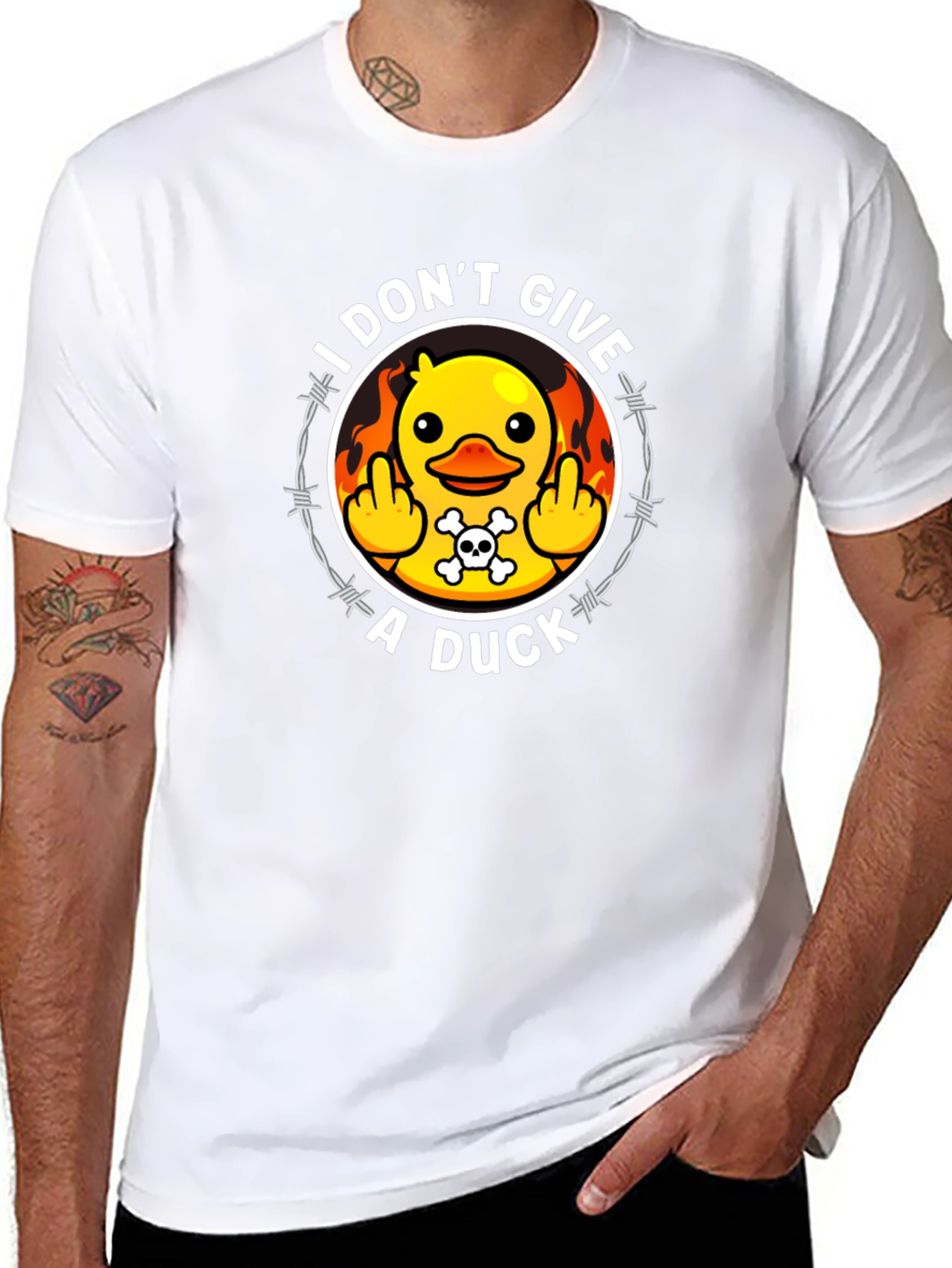 Black I Don't Give a Duck Graphic T-Shirt view 8