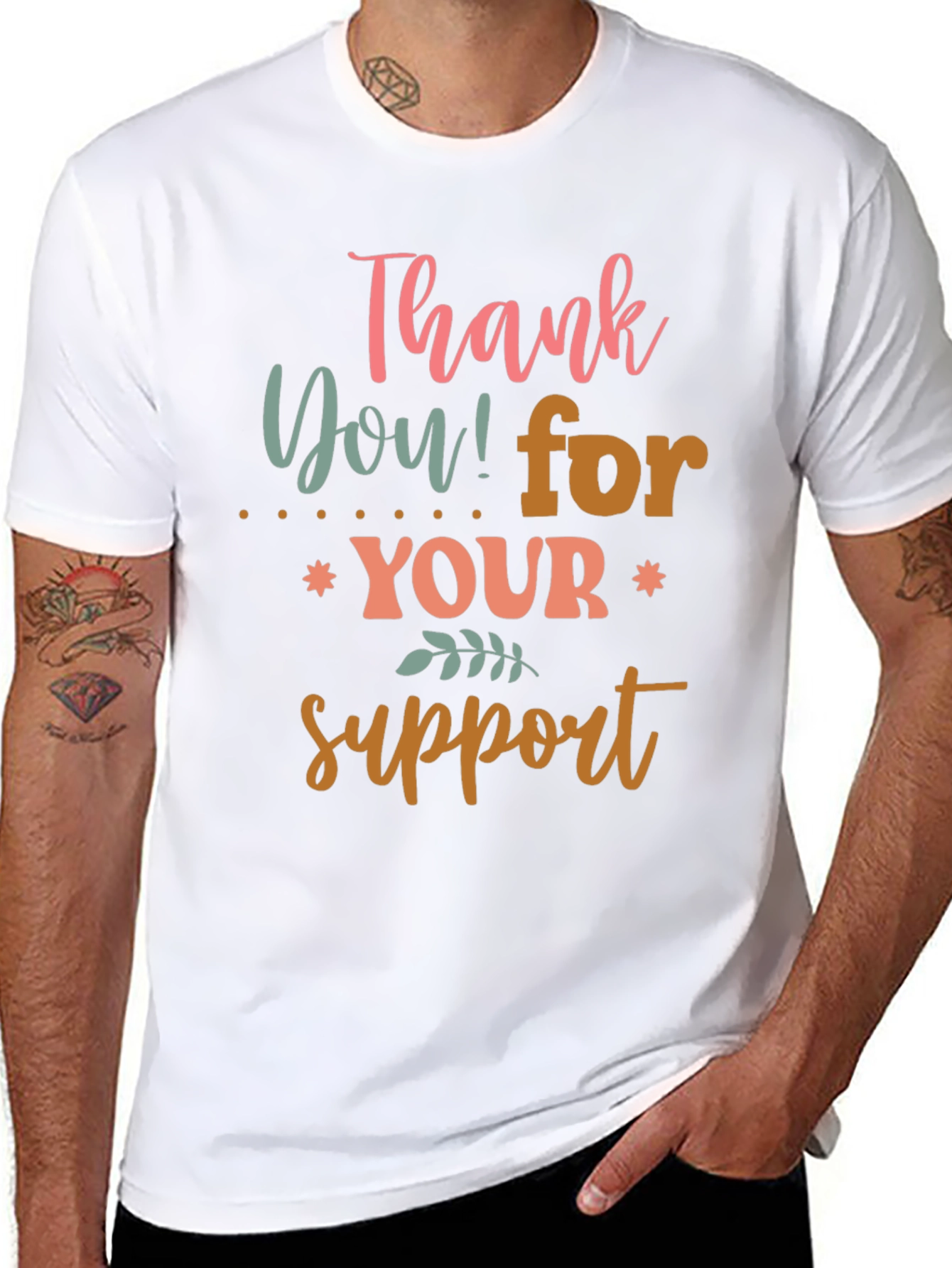 Black Thank You For Your Support Graphic Tee view 8