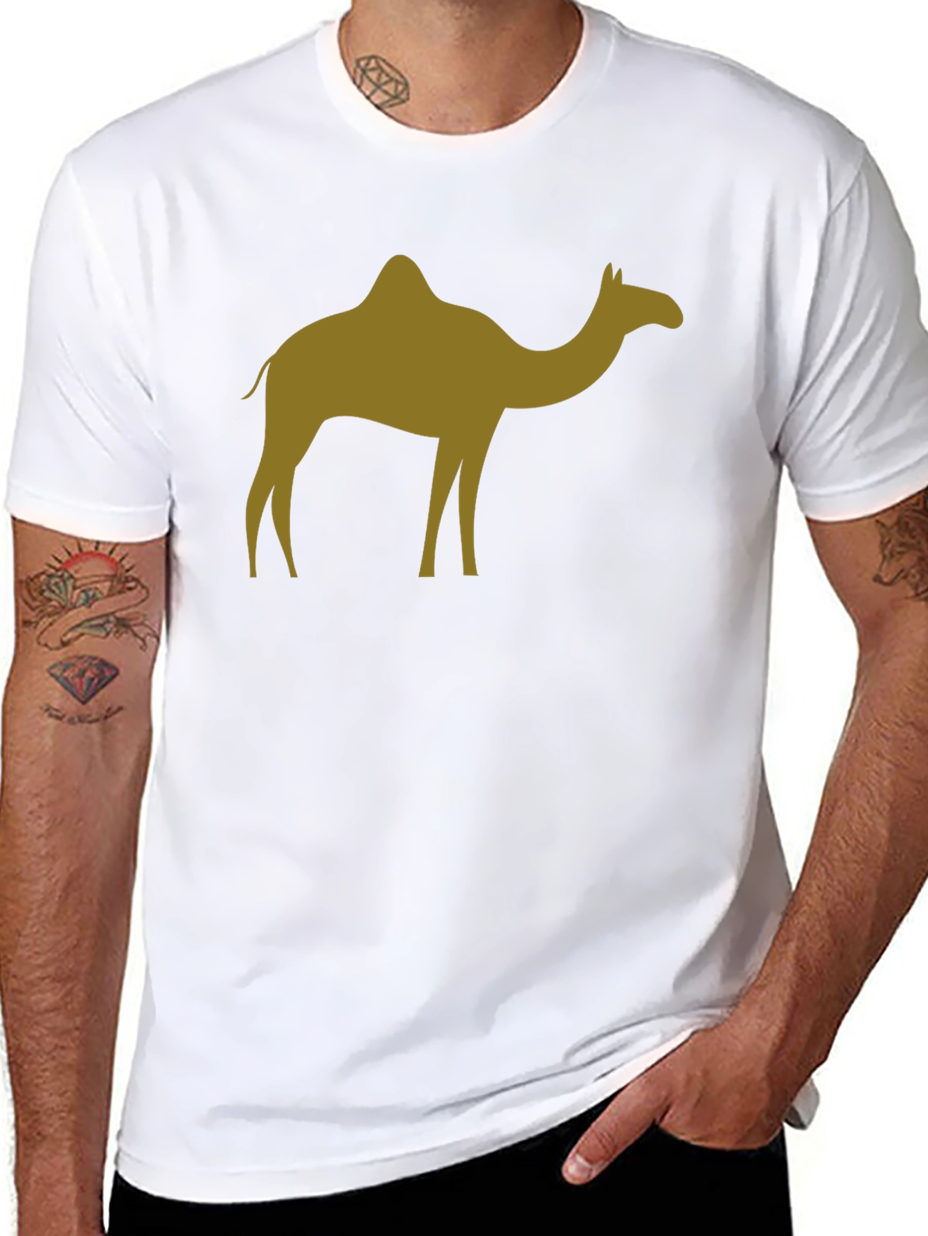 Black Camel Silhouette Black T-Shirt view 8