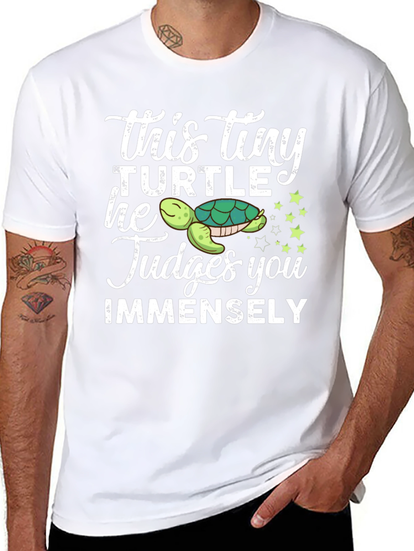 Black This Tiny Turtle Judges You Funny Graphic Tee view 8