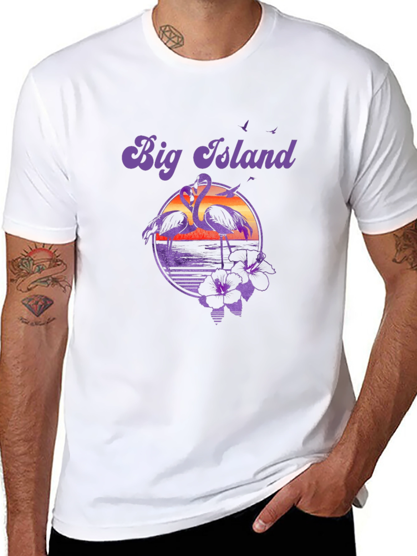 Black Big Island Flamingo T-Shirt view 8