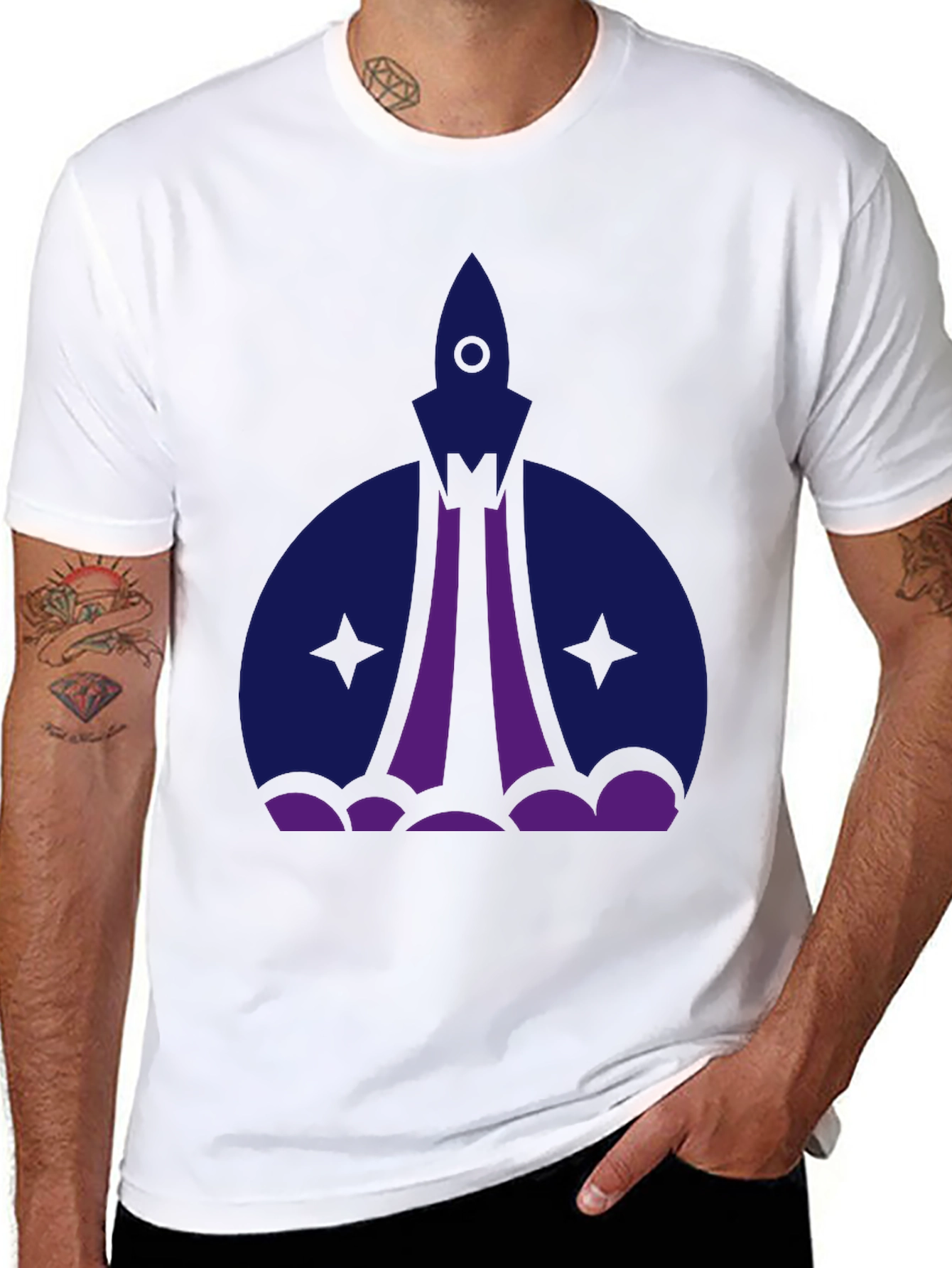 Black Rocket Launch Graphic Tee - Black Unisex Shirt view 8