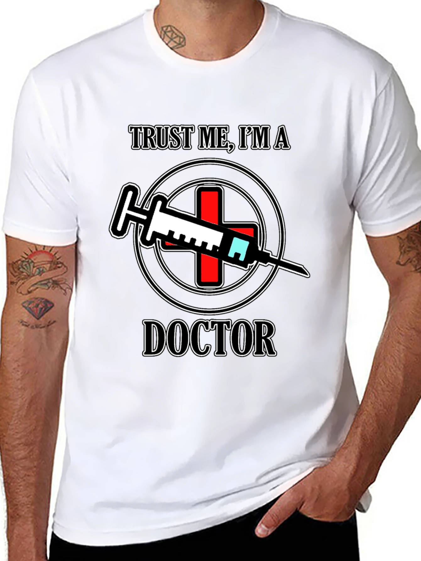 Black Trust Me I'm A Doctor T-Shirt view 8