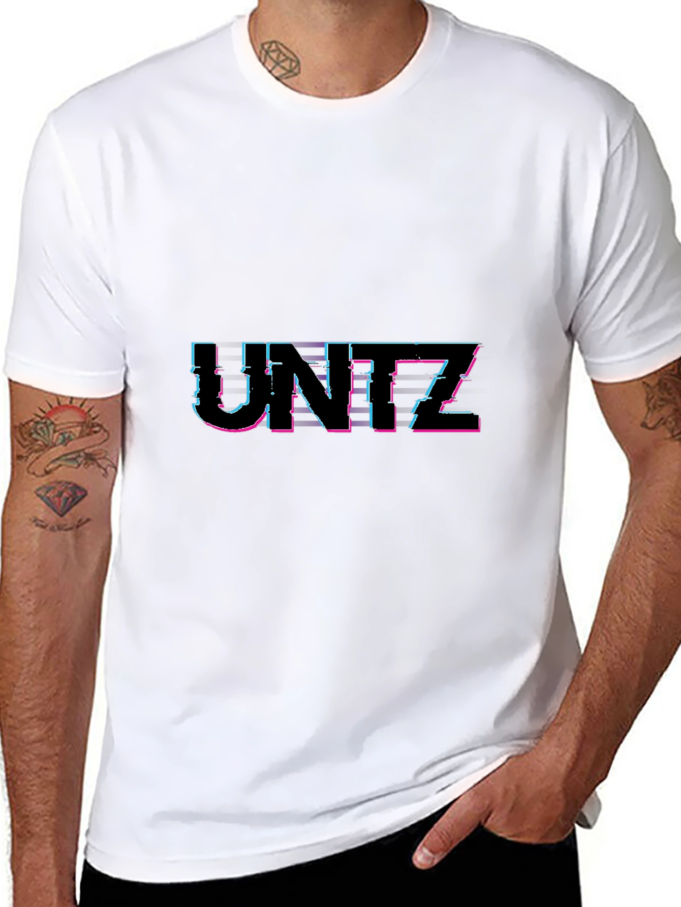 Black UNITZ Glitch Style Black T-Shirt view 8