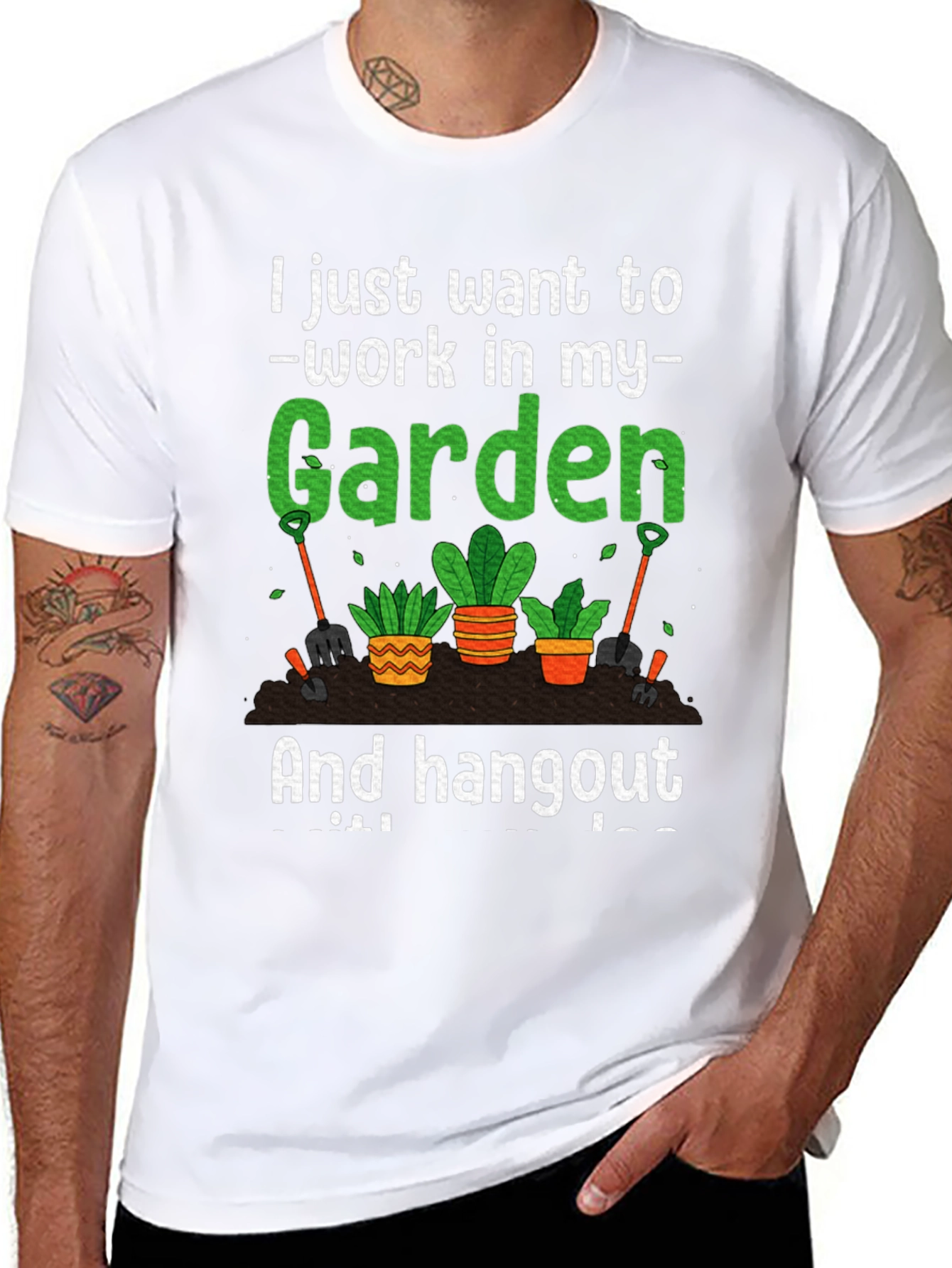 Black Gardening T-Shirt: Work In My Garden view 8