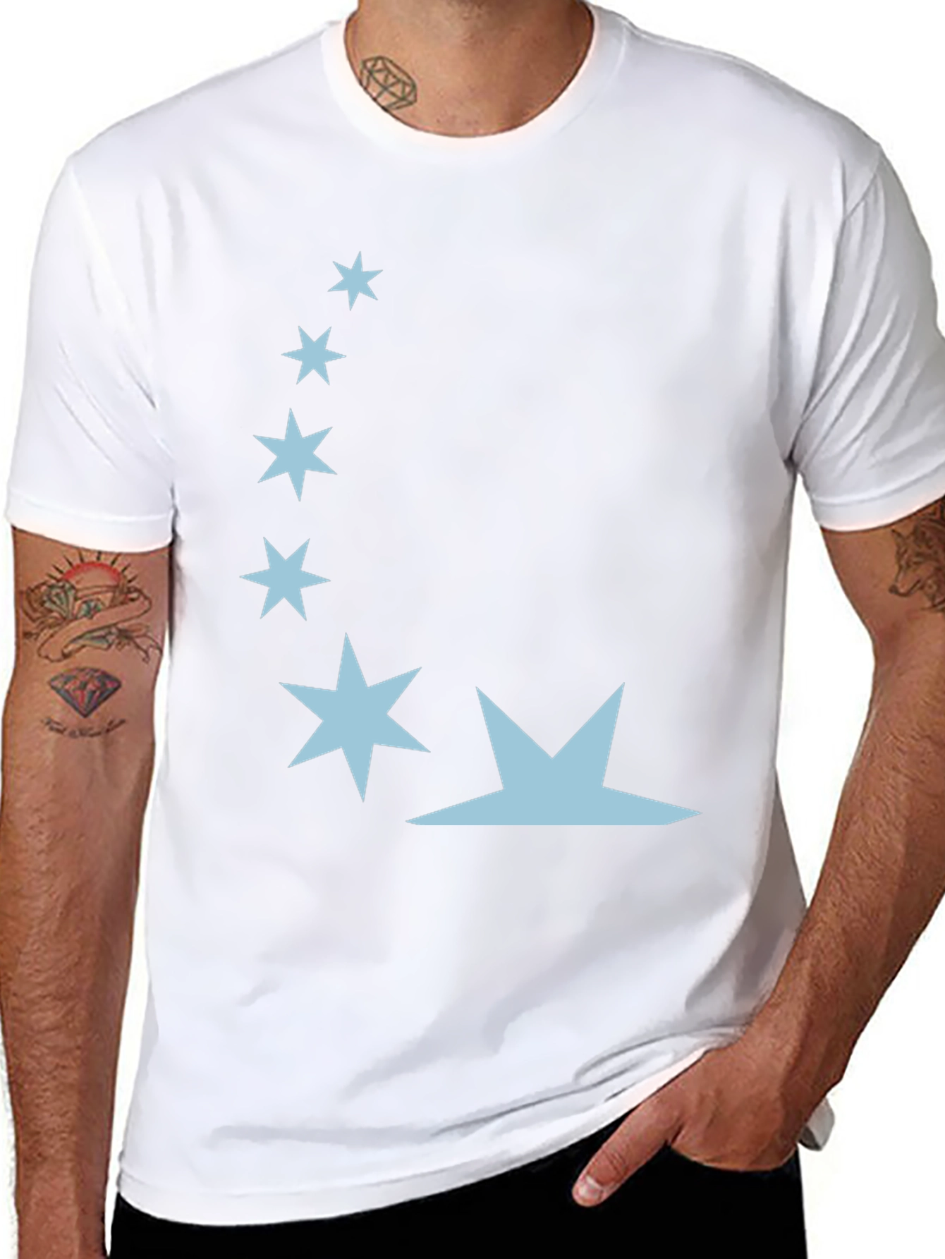 Black Celestial Star Graphic Tee - Soft Cotton Blend view 8