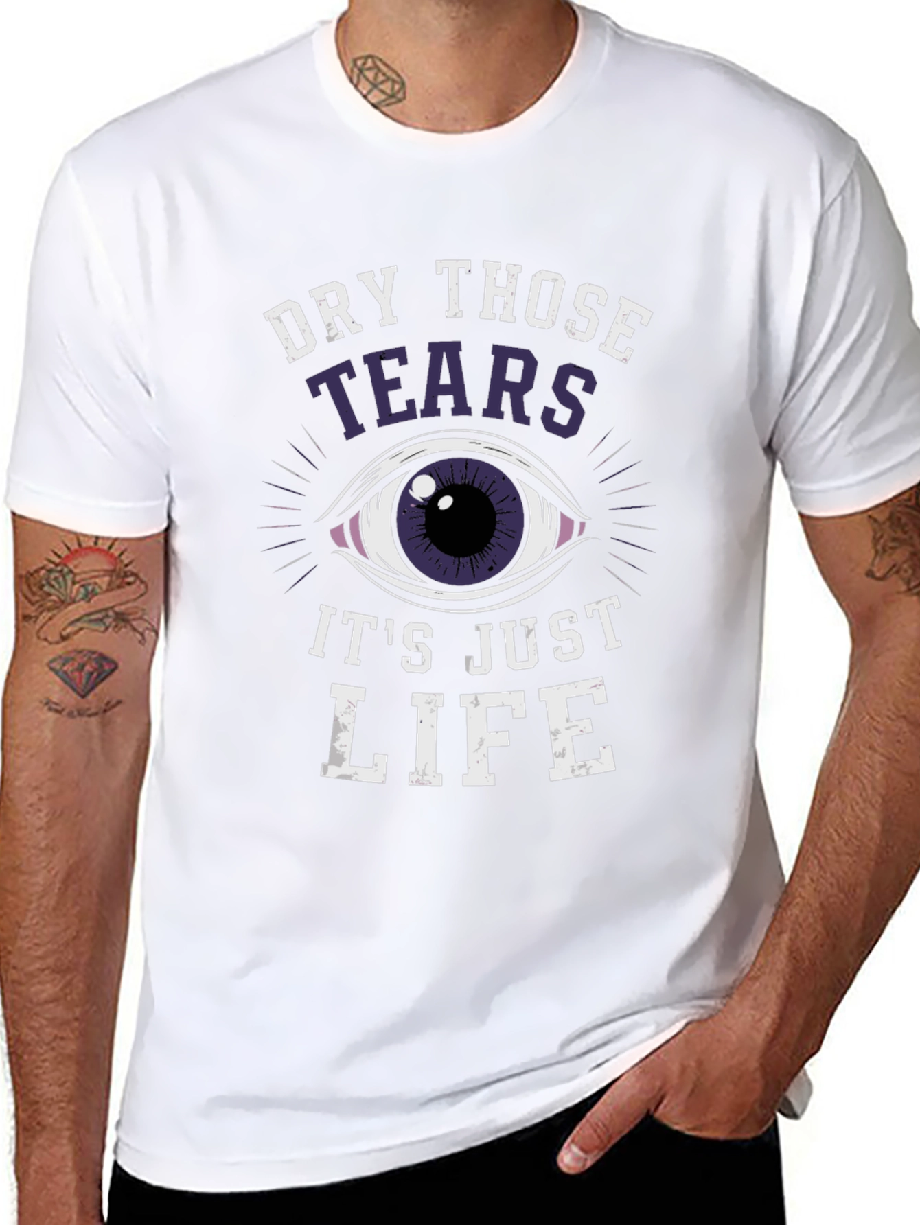 Black Dry Those Tears Graphic Tee view 8