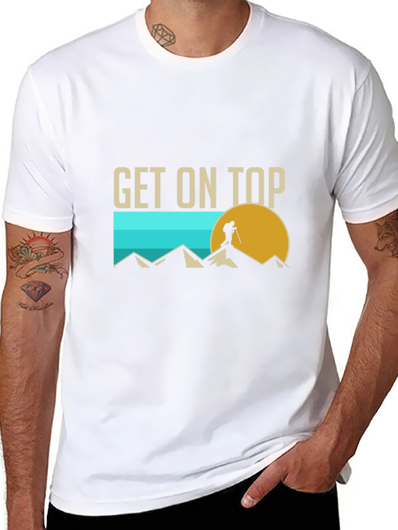 Black Get On Top Hiking Graphic Tee view 8